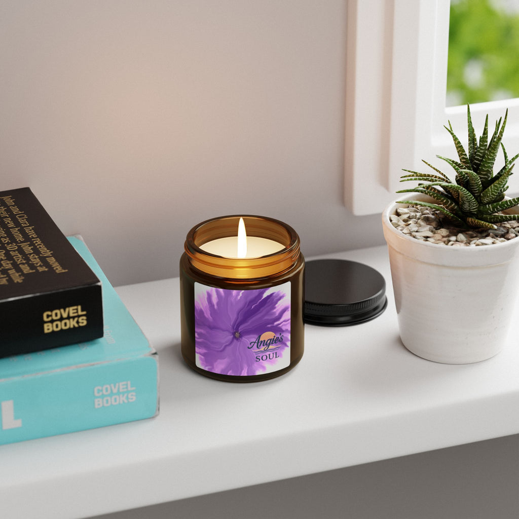 Soy Candle — 'Angie’s Soul' Floral Amber Jar (Scented, Multi-Size)