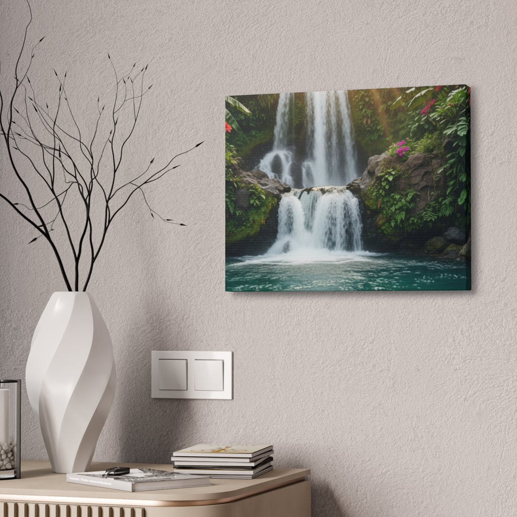 Waterfall Canvas Wall Art – Stretched 1.5" Nature Print