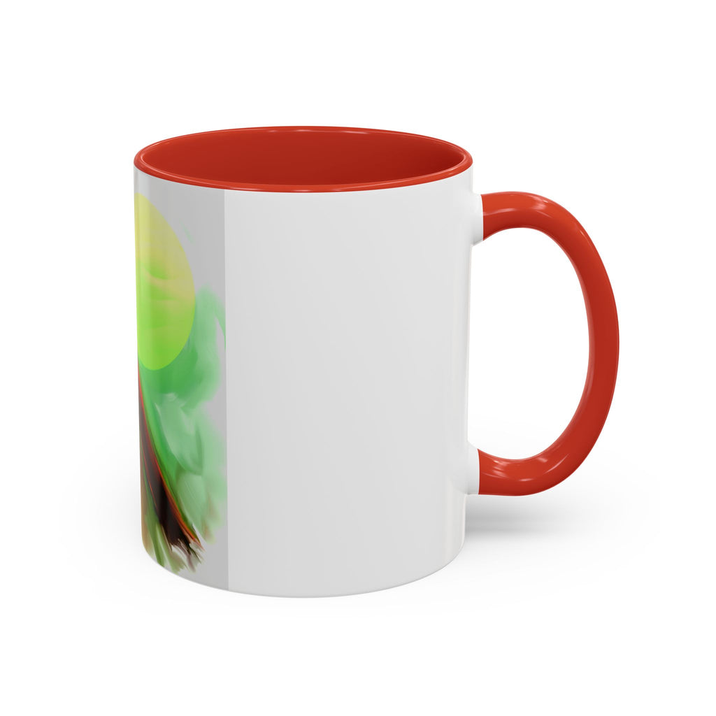 Cardinal Bird Accent Coffee Mug — Red Cardinal Sunrise Art Ceramic Mug (11/15 oz)
