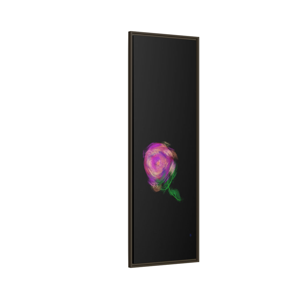 Abstract Rose Swirl Matte Framed Canvas — Multicolor Floral Wall Art