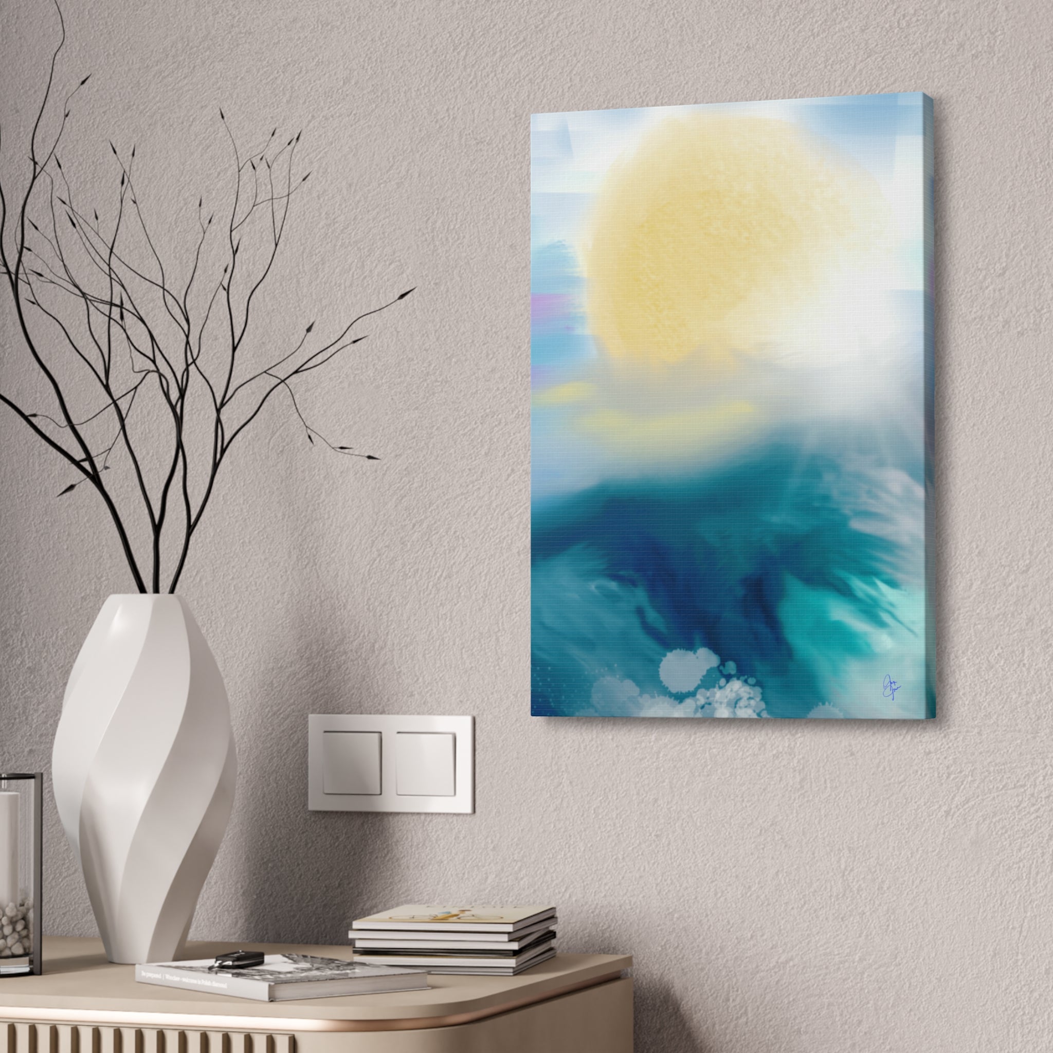 Ocean Sunrise Abstract Canvas Print — Stretched 1.5"