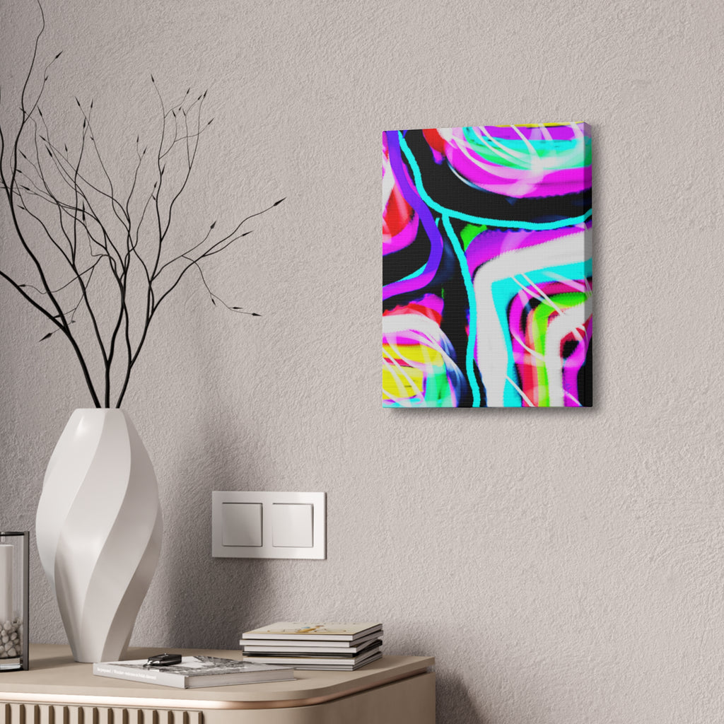 Abstract Neon Wave Canvas