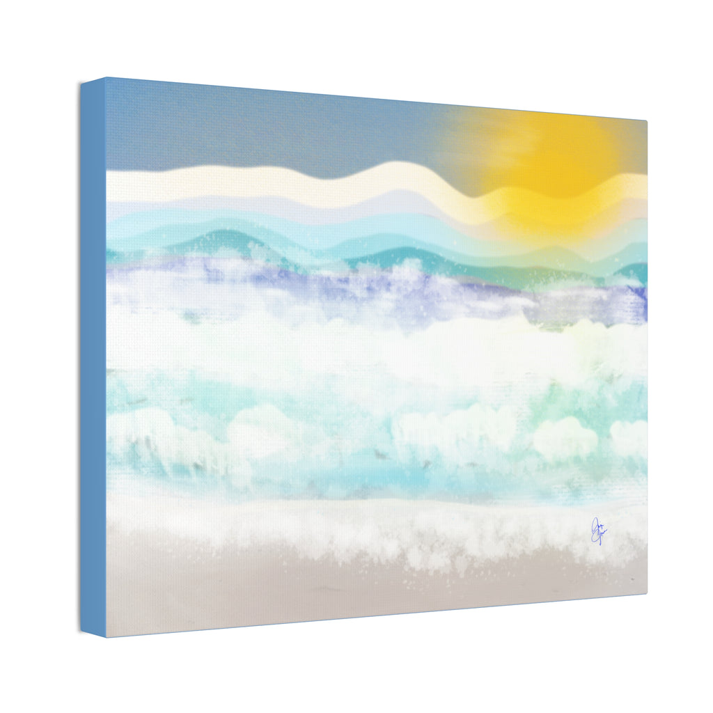 Serene Coastal Watercolor Canvas Print — Stretched 1.5"