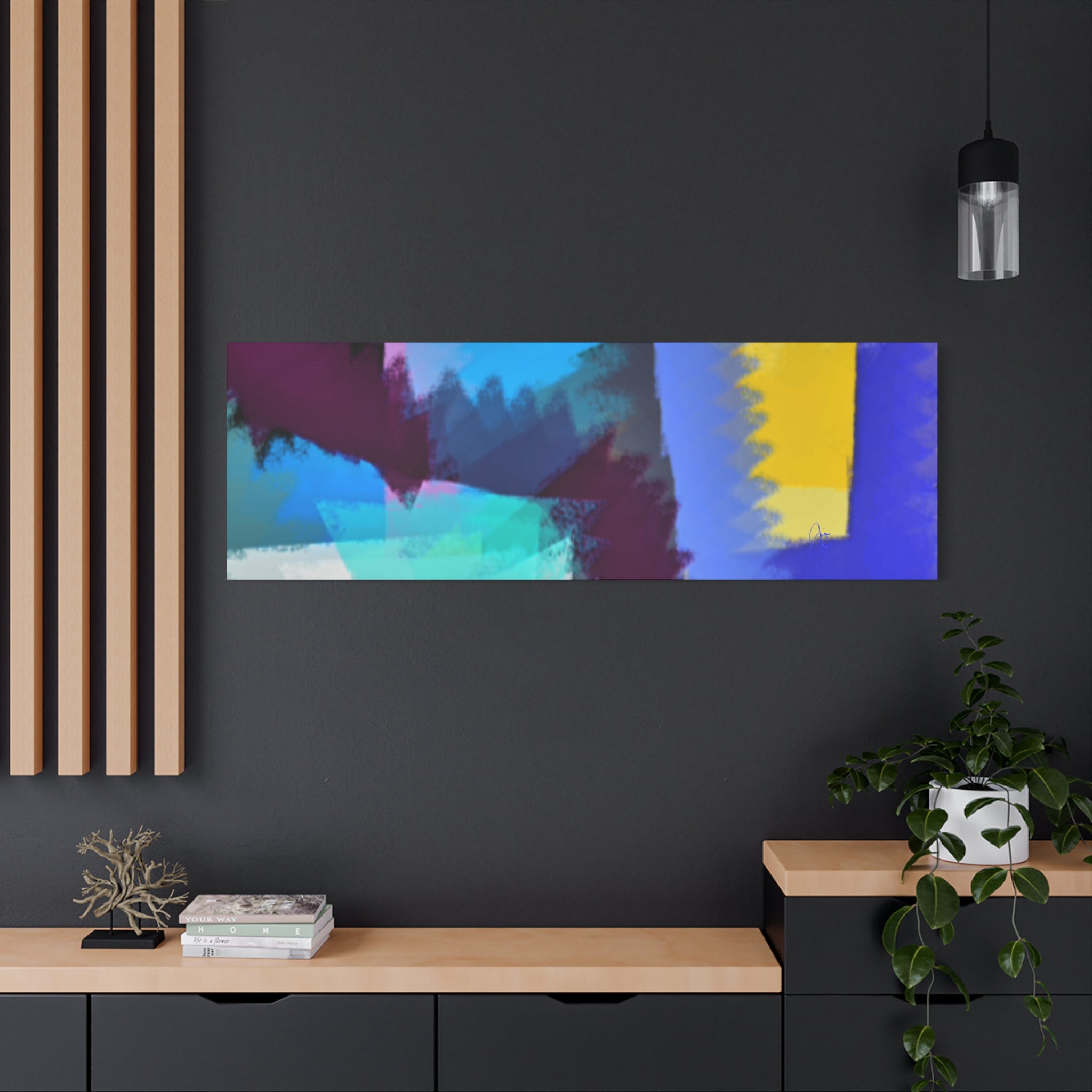 Abstract Color Burst Canvas Print — Vibrant Geometric Wall Art