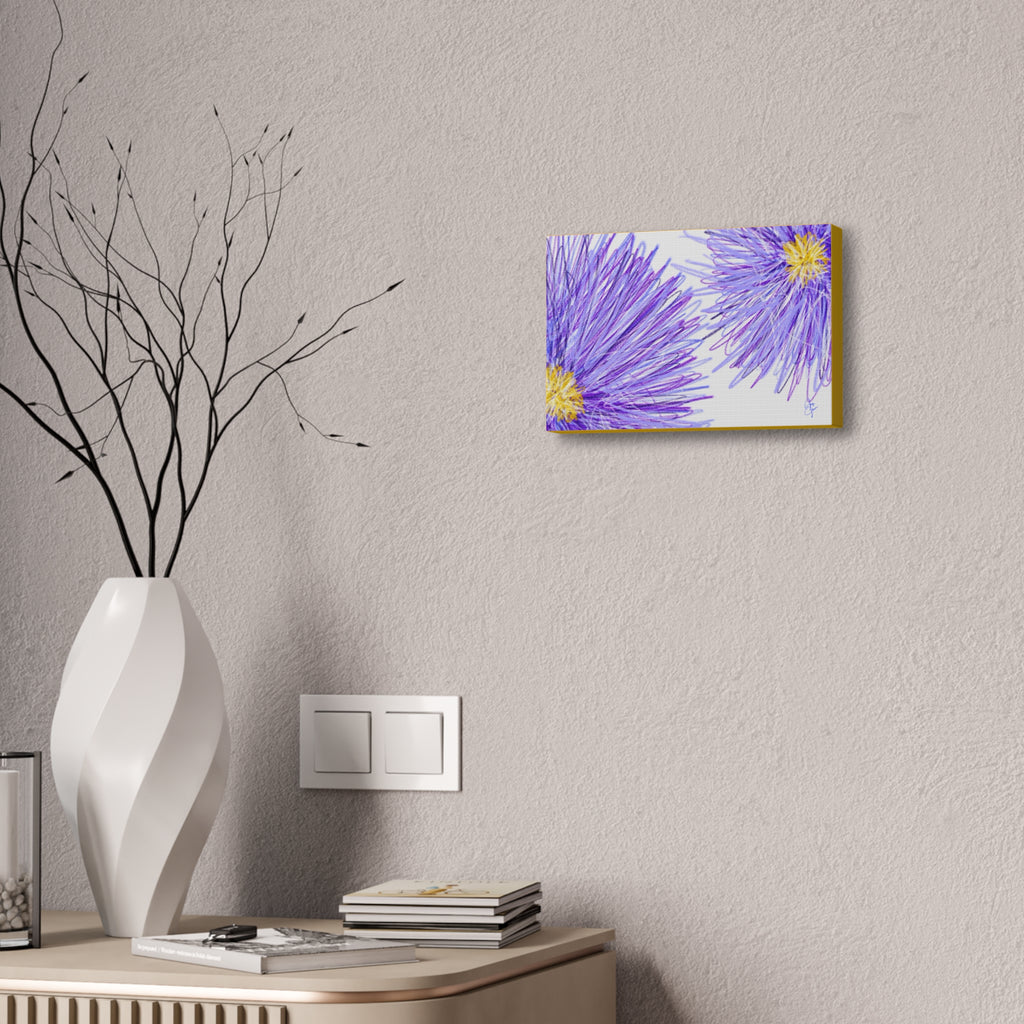 Purple Aster Floral Canvas Wrap – Vibrant Botanical Wall Art, 1.5" Stretched