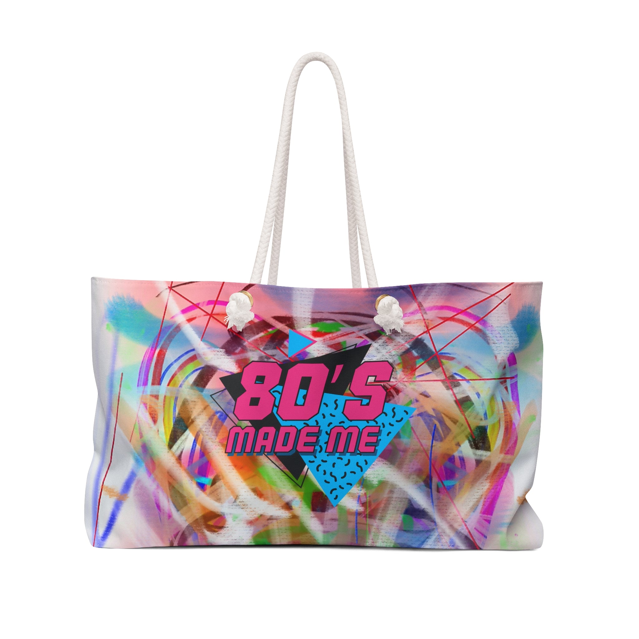 80's Made Me Weekender Bag — Retro 80s Neon Travel Tote