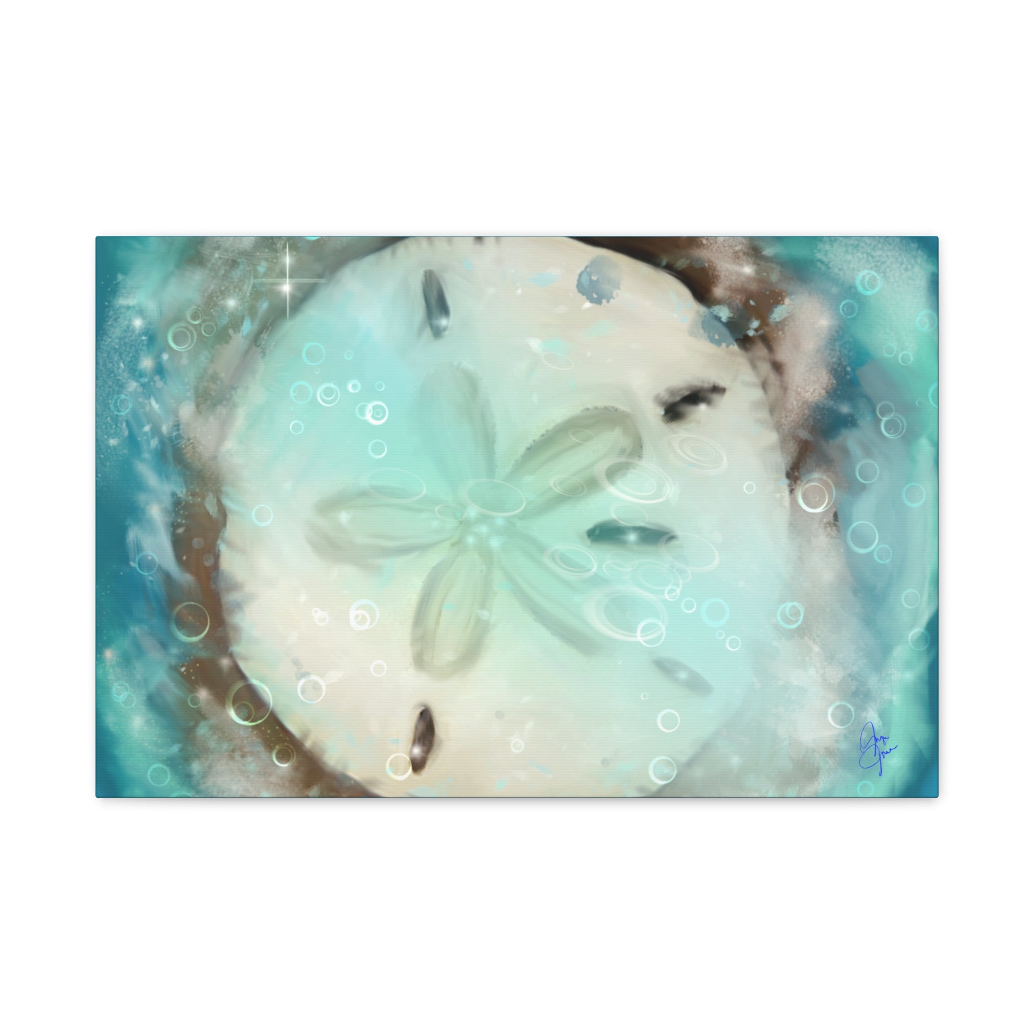 Sand Dollar Ocean Canvas Wall Art — Beach Coastal Nautical Decor