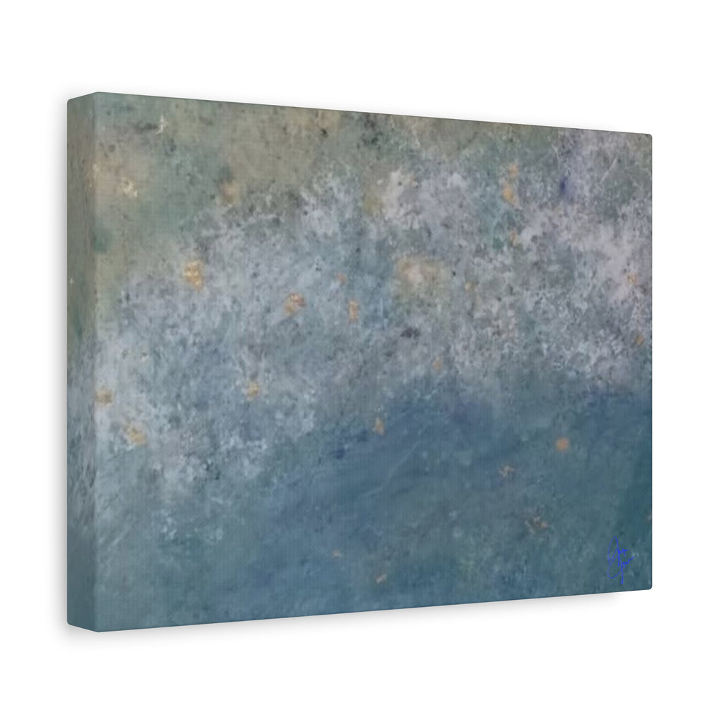 Abstract Ocean Blue Matte Canvas Print — Textured Coastal Wall Art, Stretched 1.25"