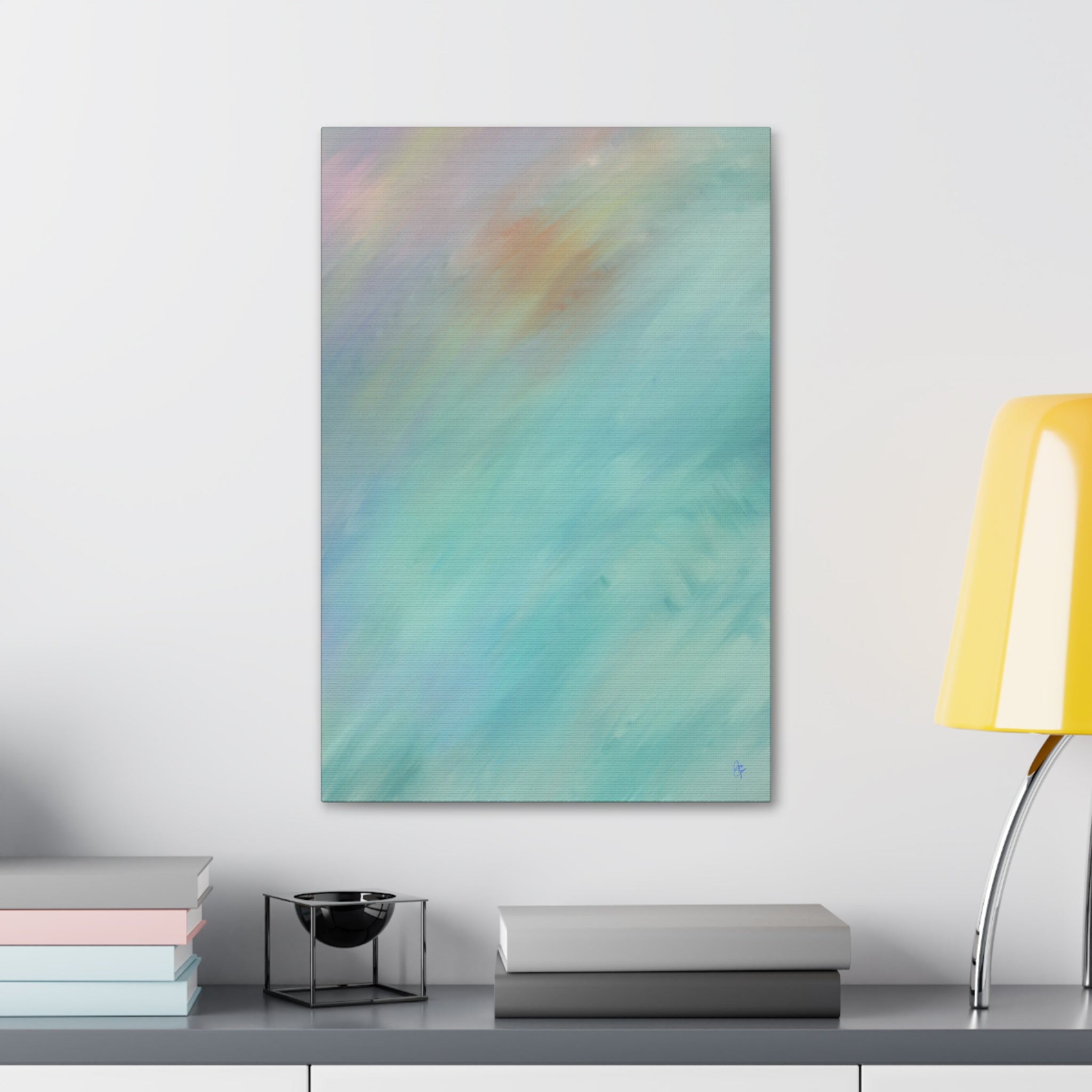 Abstract Teal Watercolor Canvas Print — Stretched 1.5" Edge