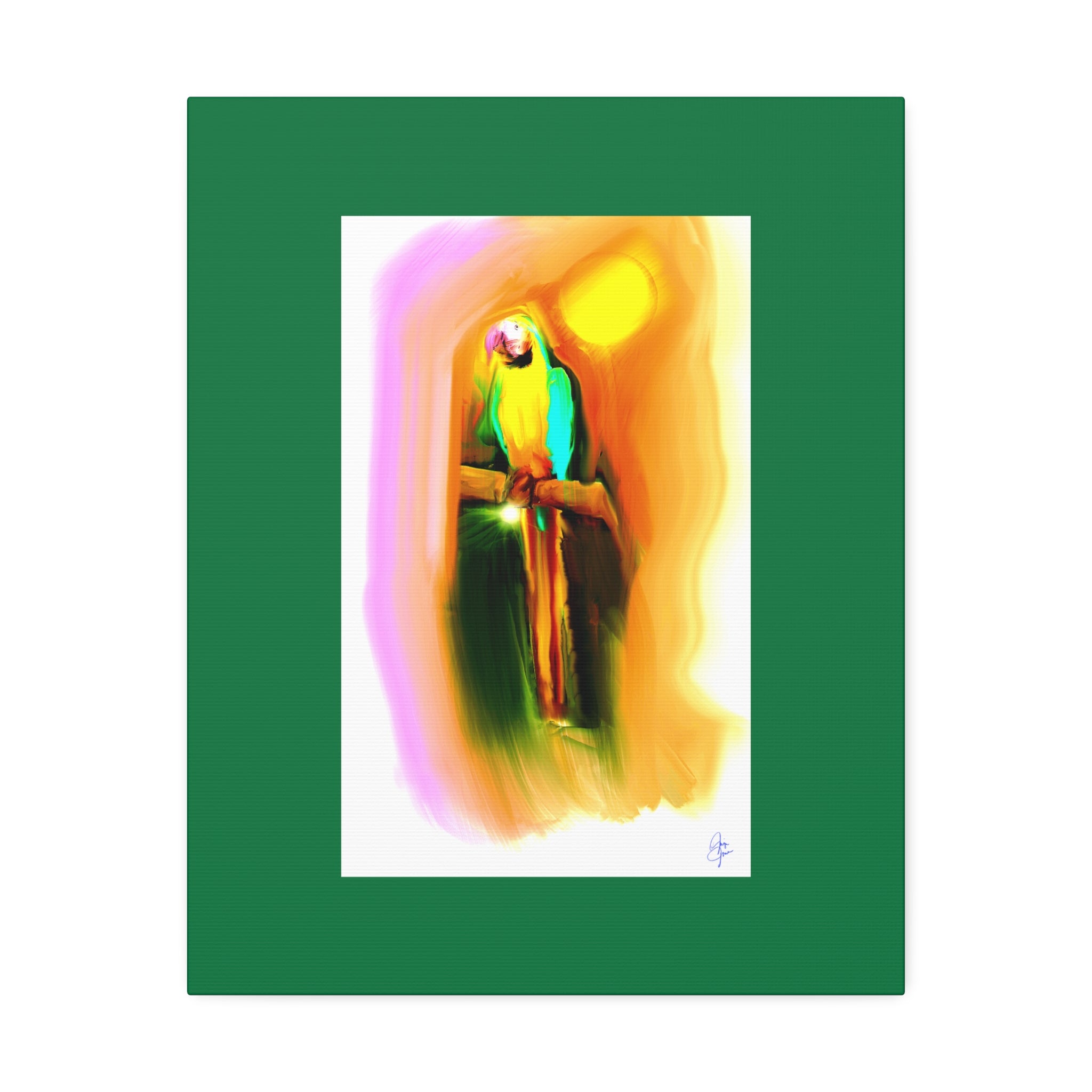 Tropical Parrot Canvas Print — Vibrant Sunlit Bird Wall Art