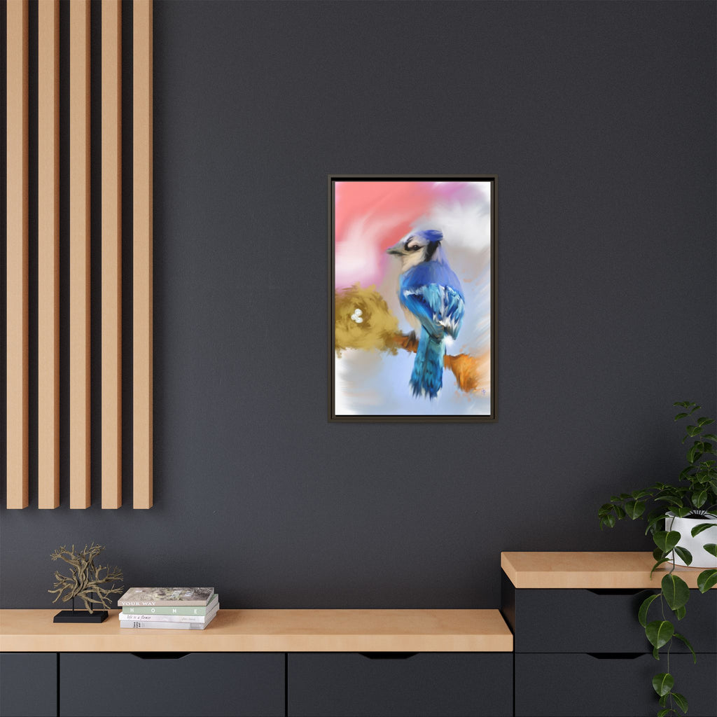 Blue Jay Art Print — Framed Matte Canvas Wall Art