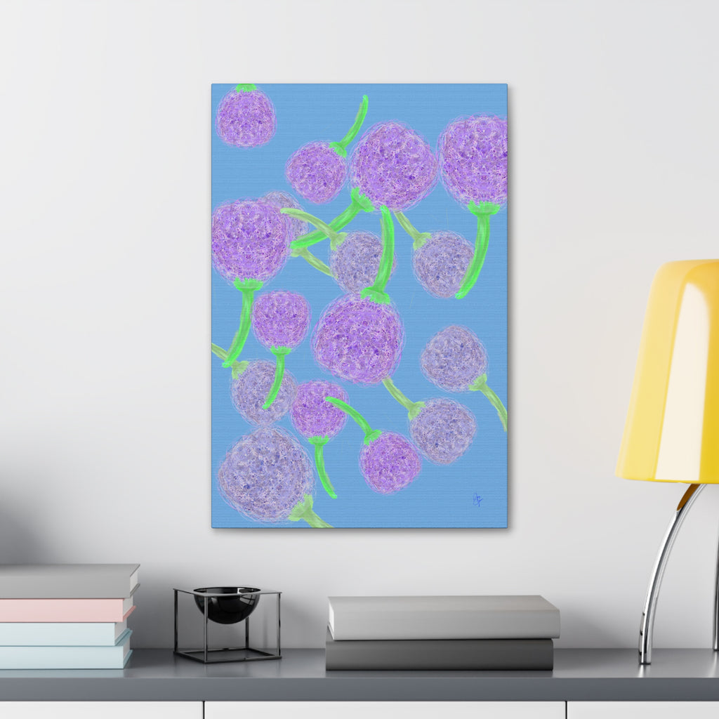 Purple Berry Art Canvas Print — Floral Abstract Wall Decor (Stretched 1.5")