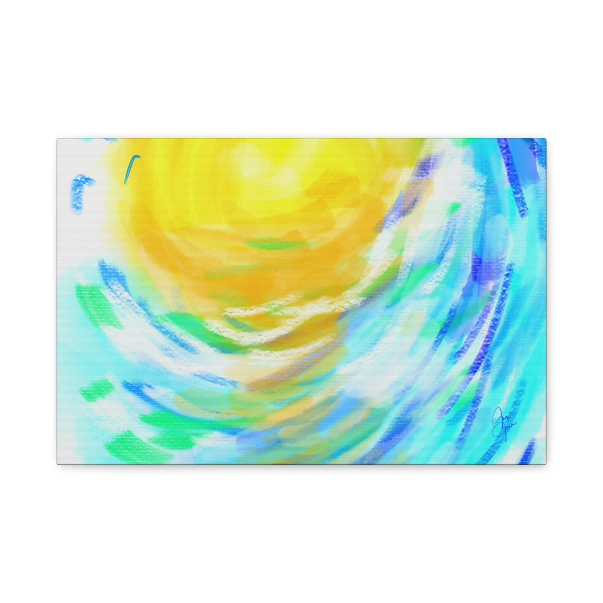 Abstract Sunburst Canvas Art — Vibrant Swirl Matte Stretched Canvas