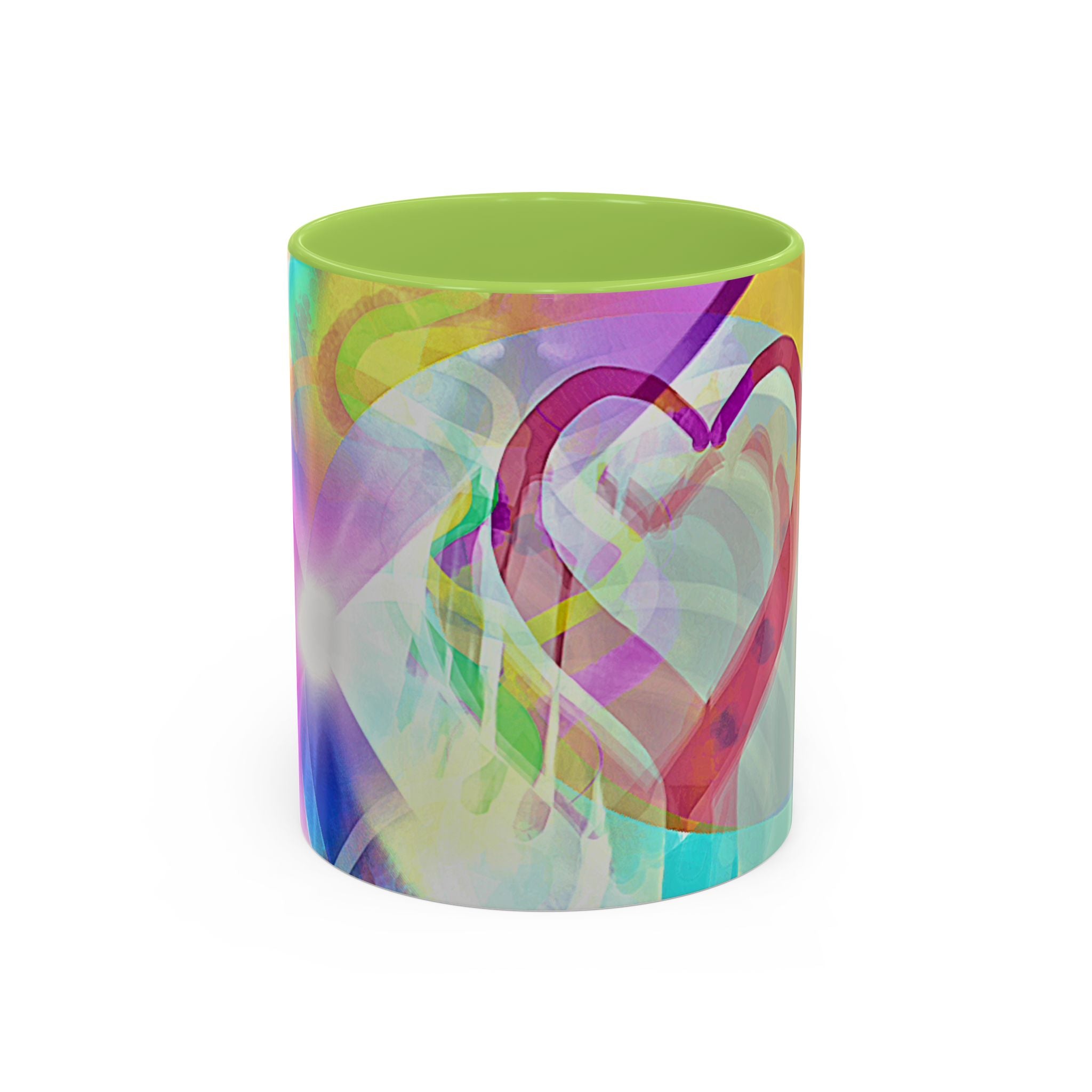 Colorful Heart Coffee Mug – Vibrant Abstract Love Accent Mug (11/15oz)