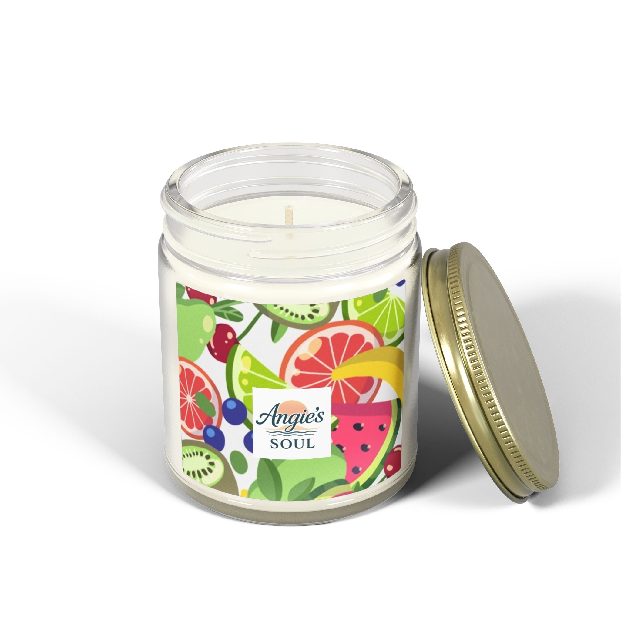 Coconut Apricot Scented Candle — Tropical Fruit Soy Jar (4oz/9oz)