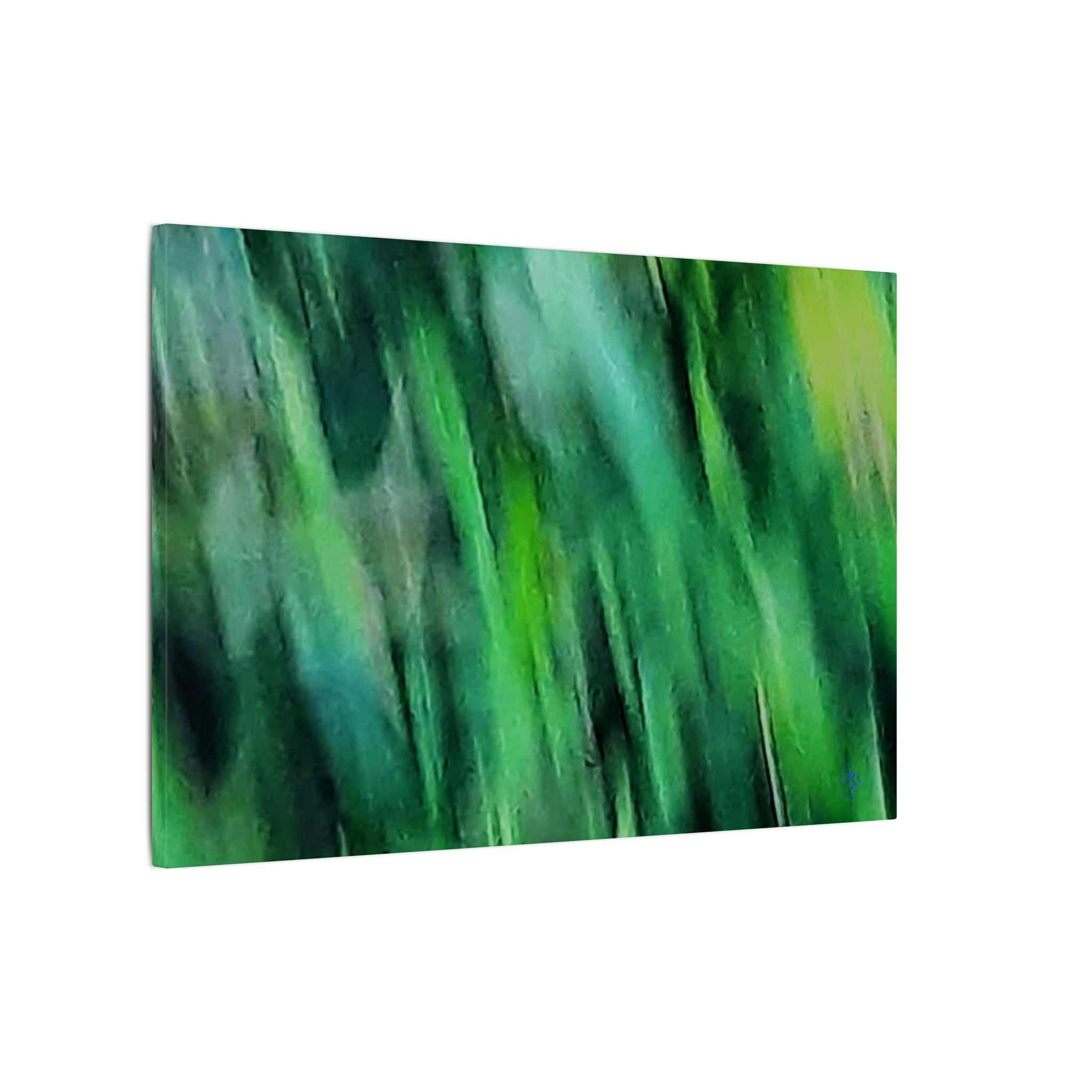 Green Abstract Blur Canvas Wall Art — Vibrant Nature-Inspired Matte Print