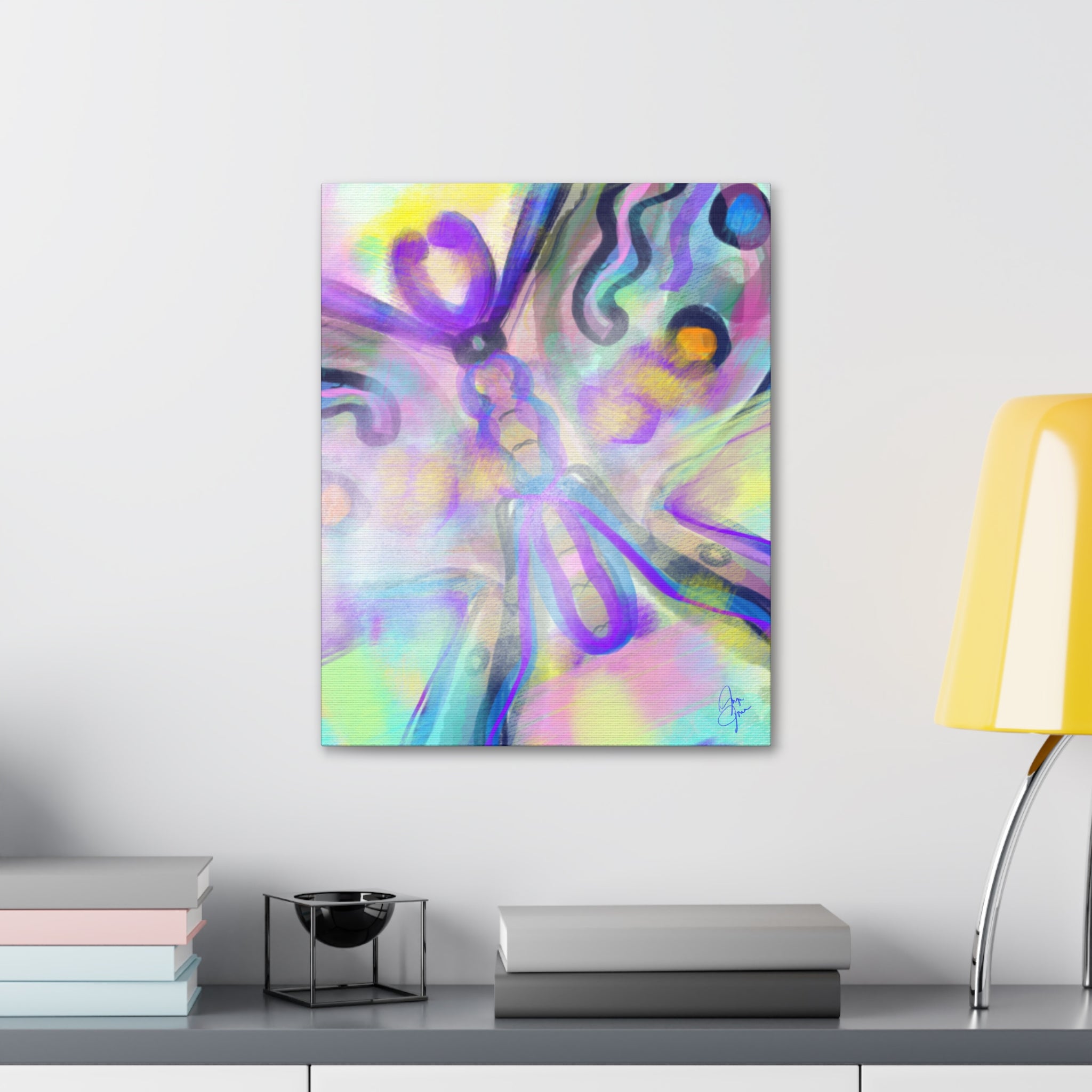 Abstract Pastel Butterfly Canvas — Stretched 1.5" Wall Art