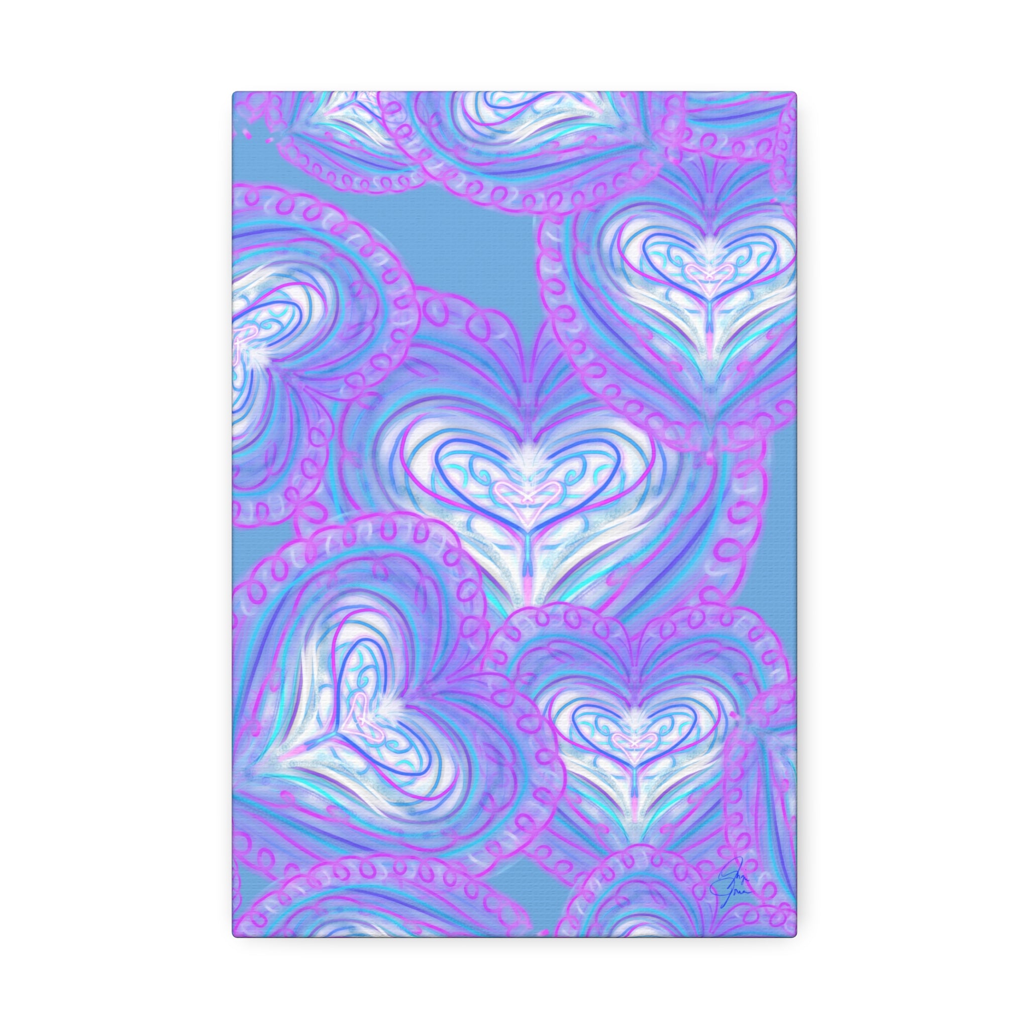 Pastel Heart Swirl Canvas Print — Stretched 1.5"