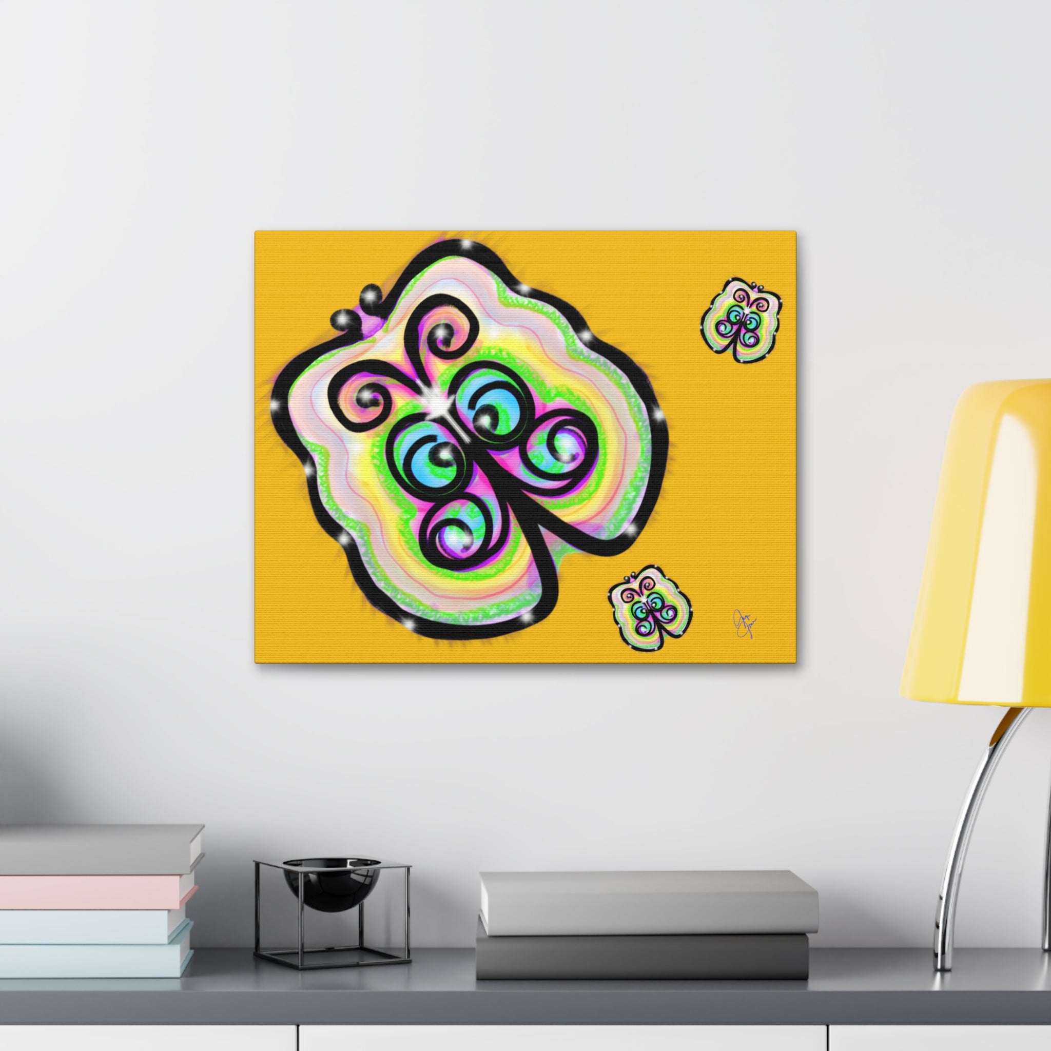 Abstract Rainbow Butterfly Canvas Print — Colorful Pop Art Wall Decor (Stretched 1.5")