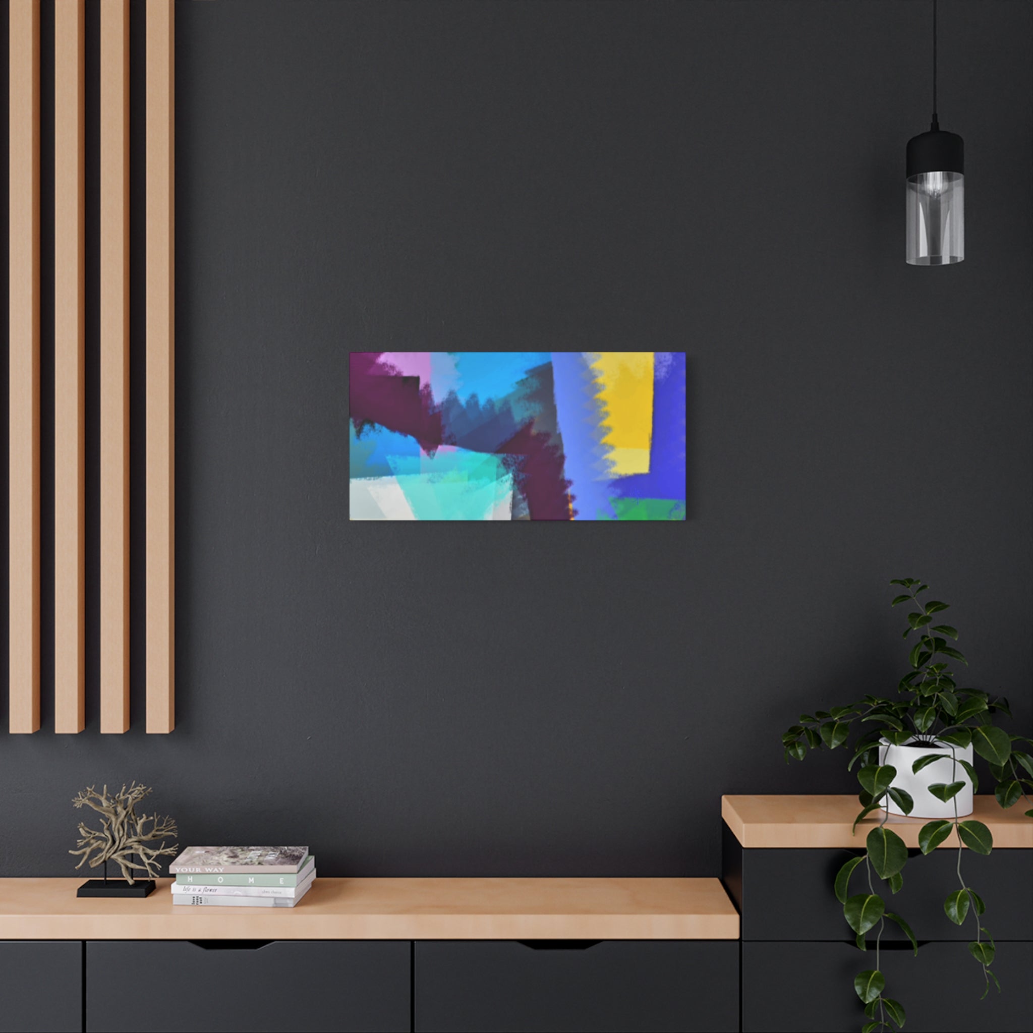 Abstract Color Burst Canvas Print — Vibrant Geometric Wall Art
