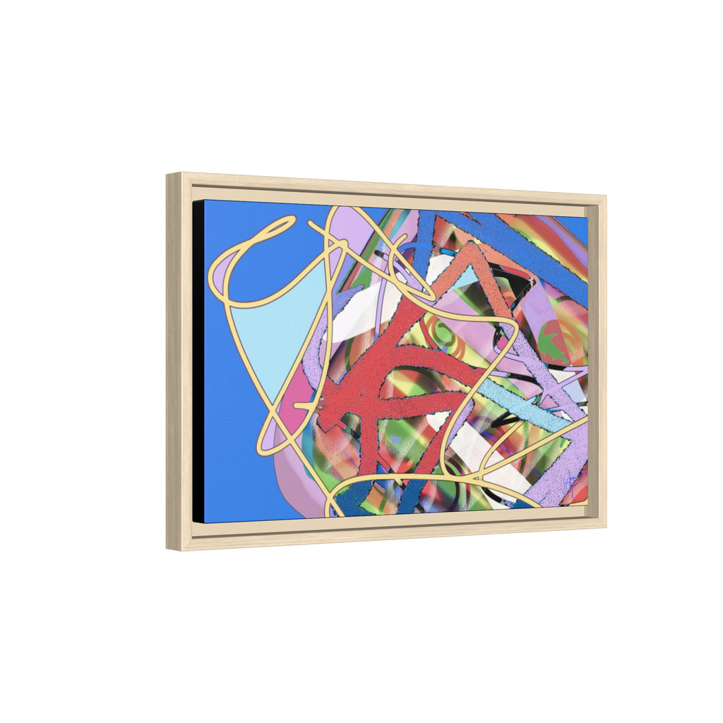 Abstract Multi‑Color Framed Canvas Art – Vibrant Modern Wall Decor