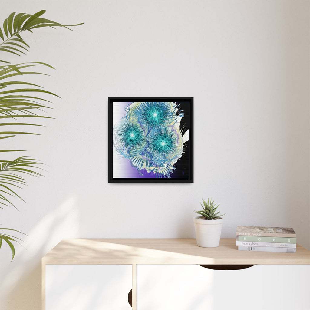 Dandelion Abstract Print Matte Canvas Framed Wall Art