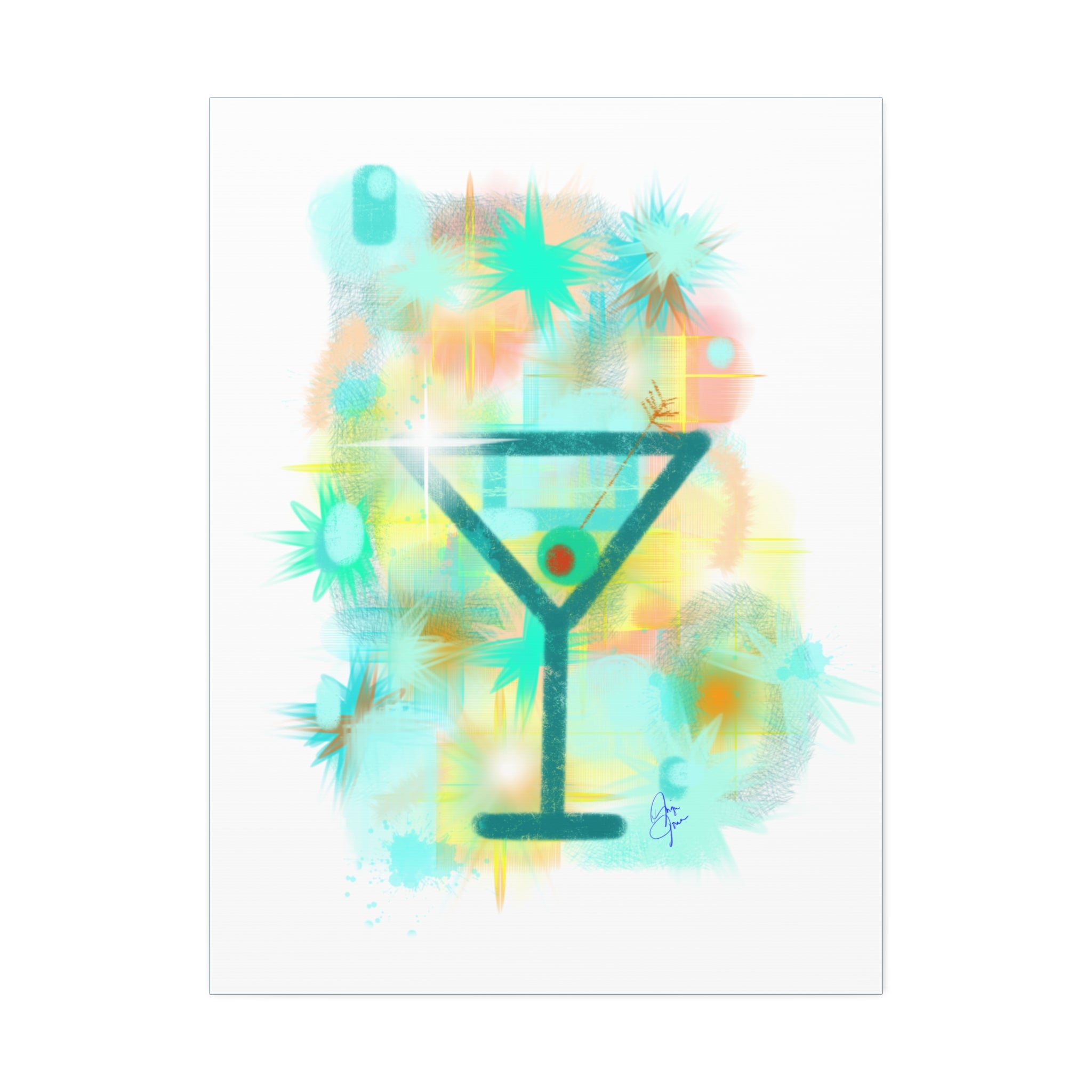 Martini Pop Art Canvas — Colorful Retro Cocktail Wall Art
