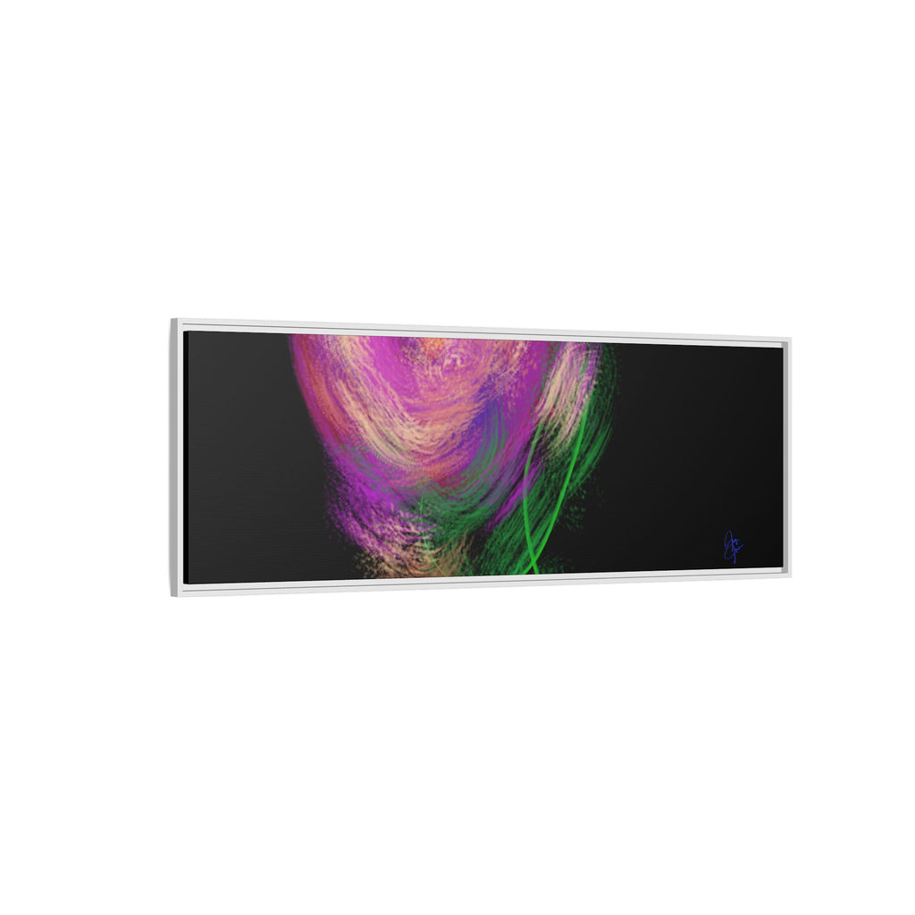 Abstract Rose Swirl Matte Framed Canvas — Multicolor Floral Wall Art