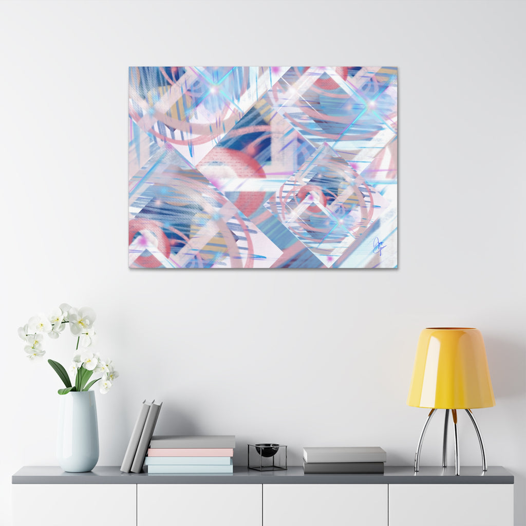Abstract Pastel Flamingo Canvas Stretch 1.5" - Modern Tropical Wall Art