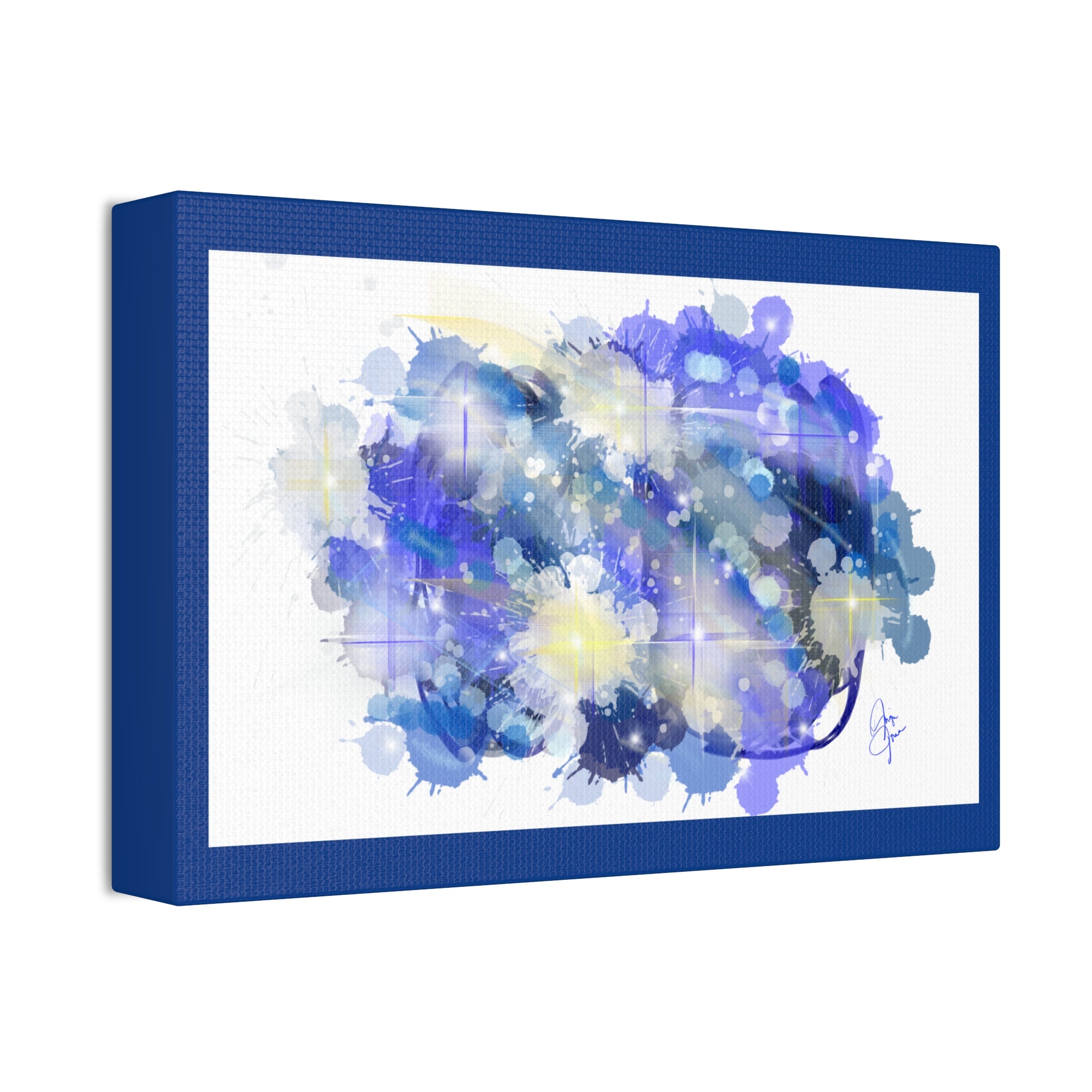 Abstract Blue Galaxy Canvas Print — Stretched 1.5" Wall Art