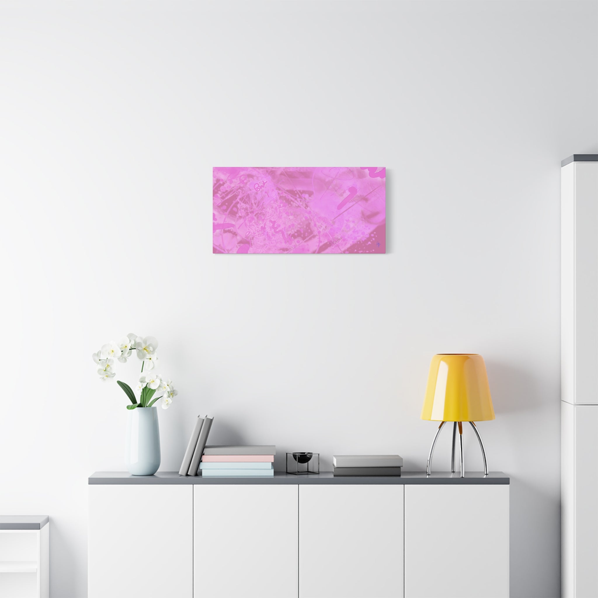 Pink Abstract Graffiti Matte Canvas