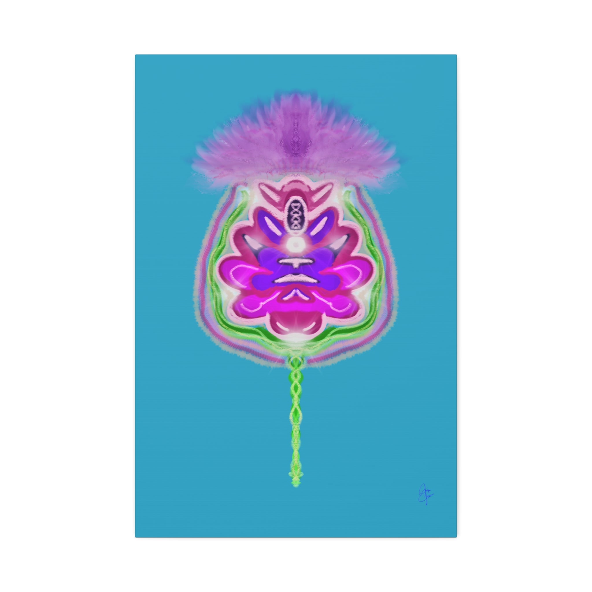 Abstract Purple Floral Canvas Wall Art — Stretched 1.5"