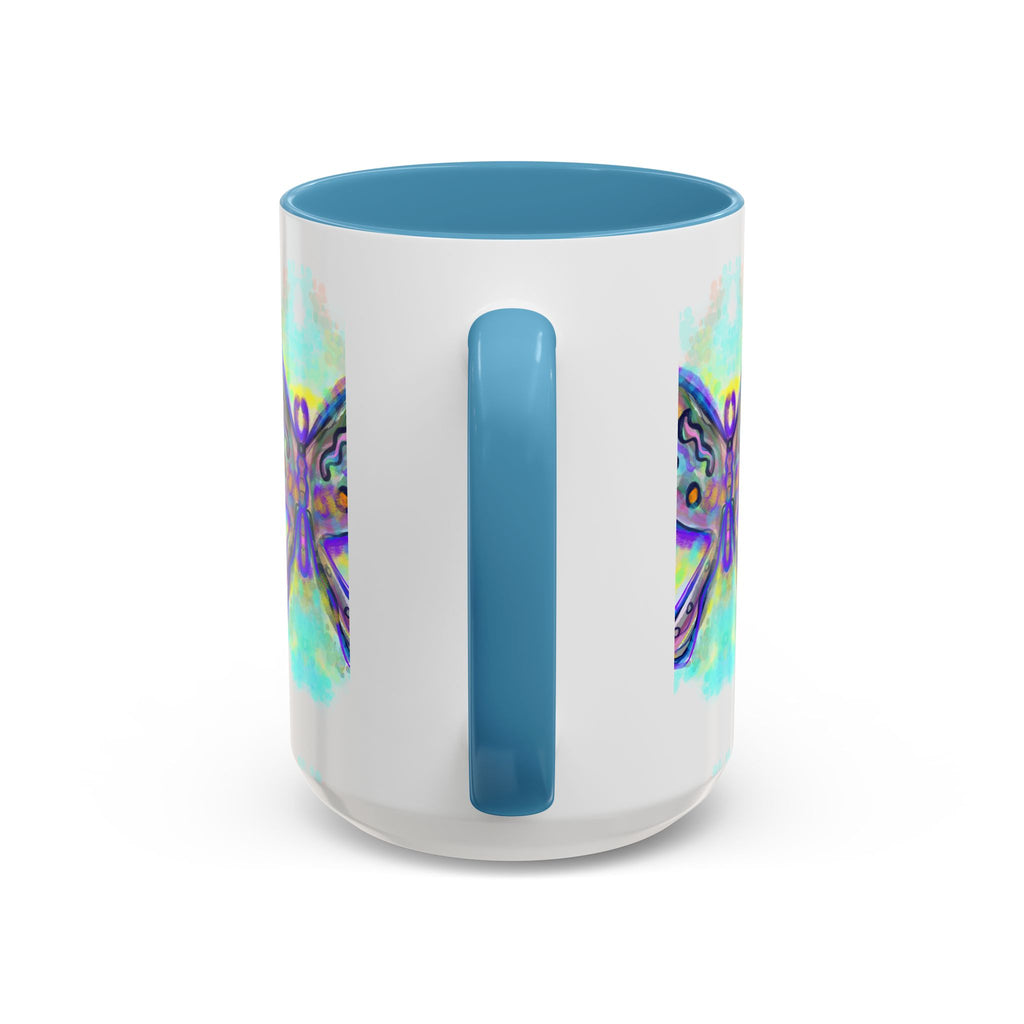 Butterfly Accent Coffee Mug — Colorful Watercolor Butterfly Design (11/15oz)