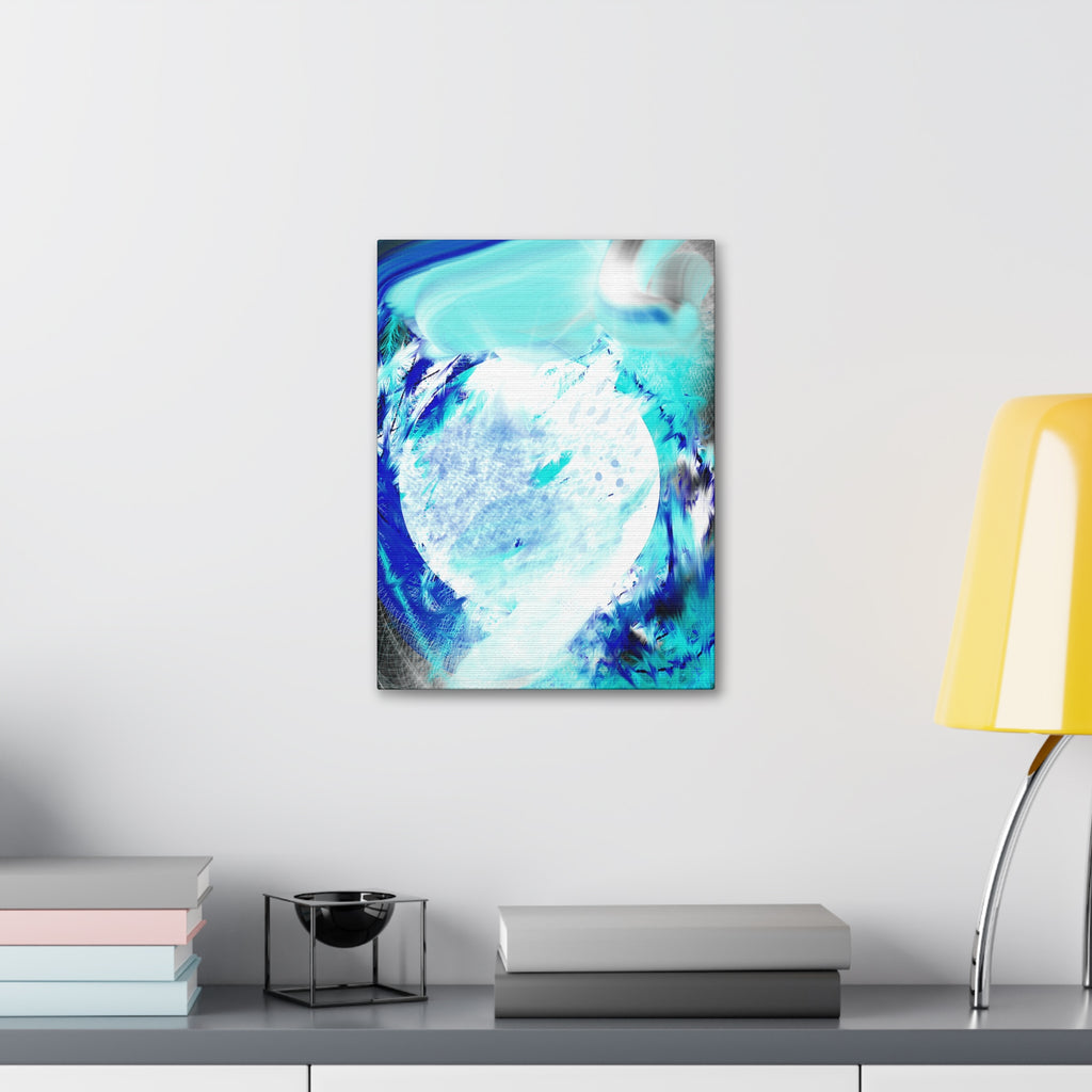 Abstract Blue Moon Canvas Print — Stretched 1.5" Wall Art