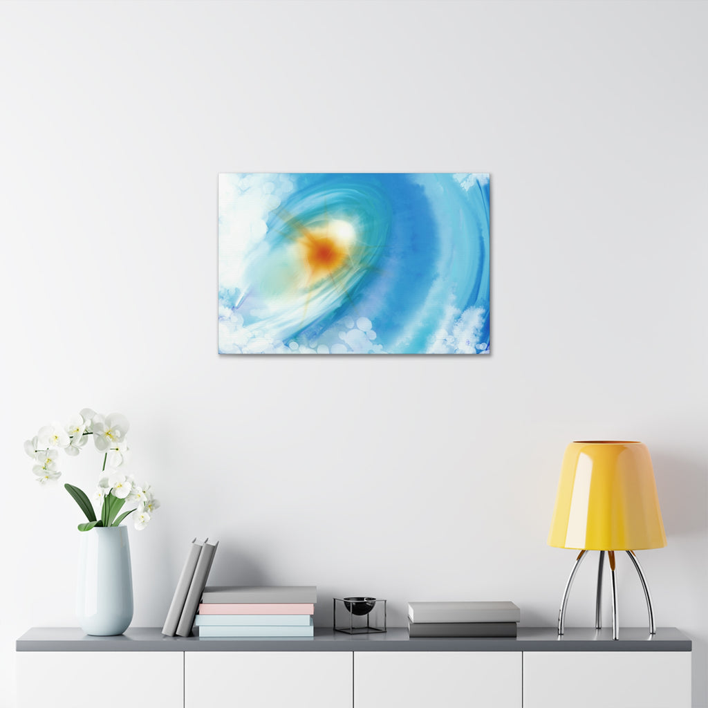 Abstract Ocean Vortex Canvas Print — Blue Swirl Wall Art