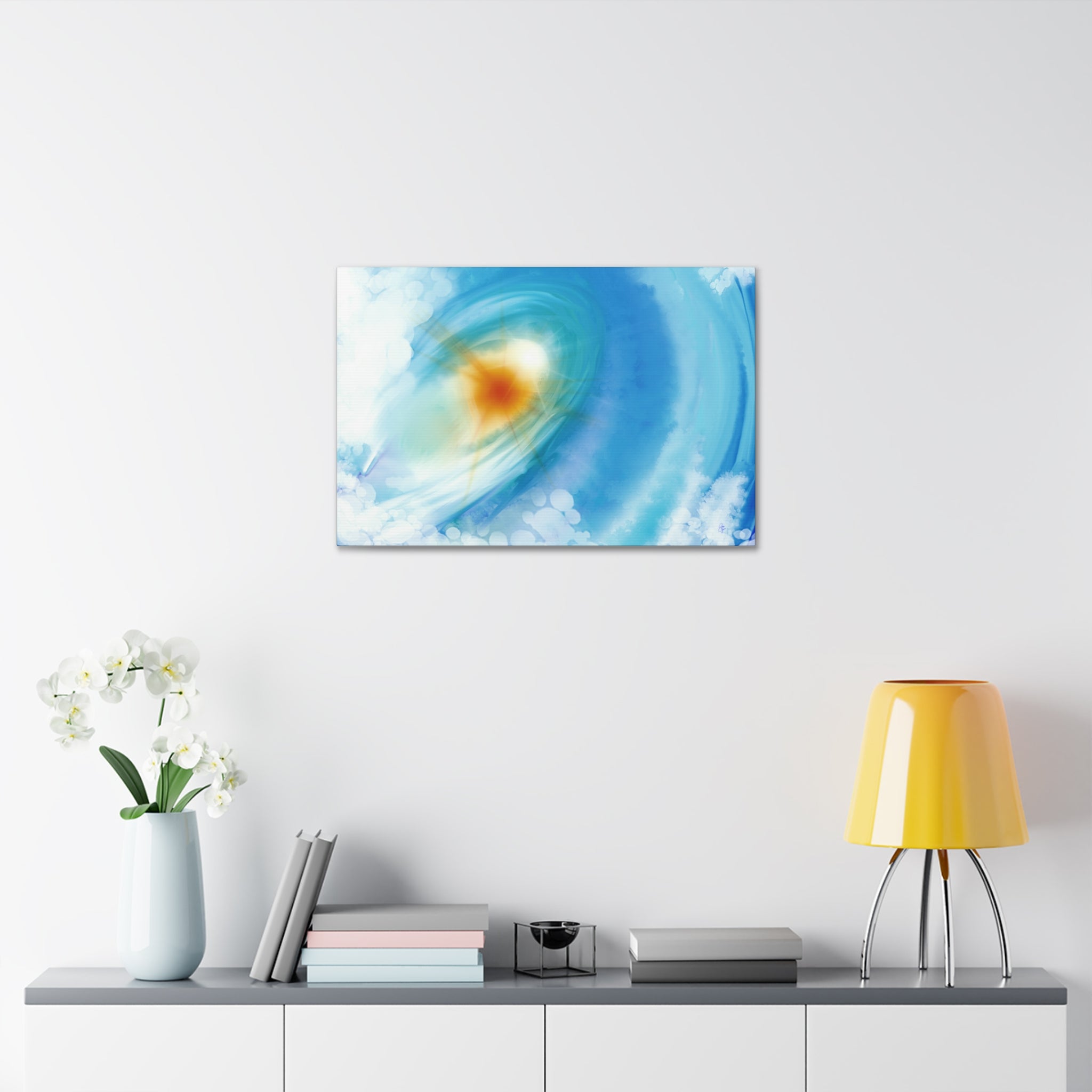 Abstract Ocean Vortex Canvas Print — Blue Swirl Wall Art