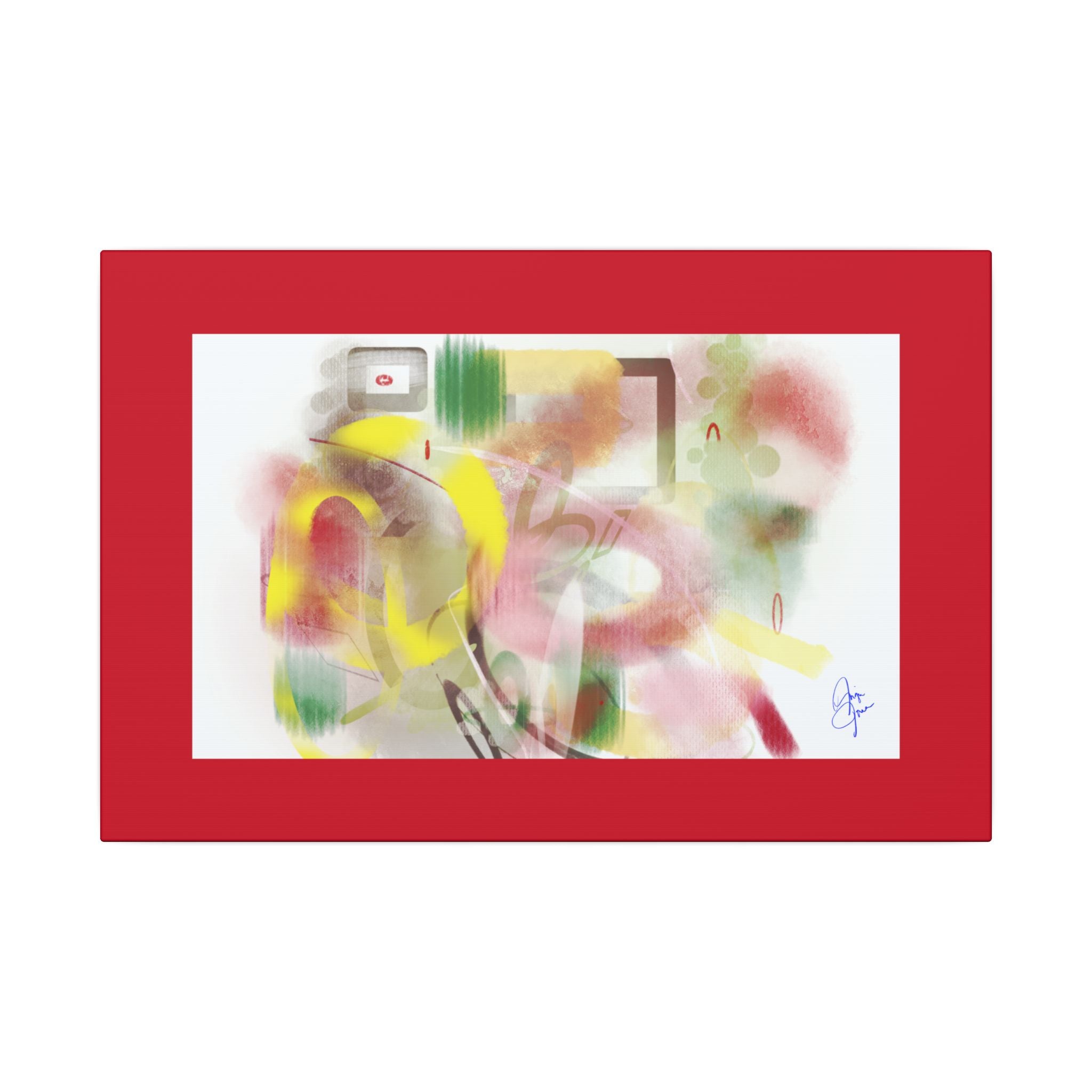Abstract Color Burst Matte Canvas Wall Art — Green-Edged Stretched Print