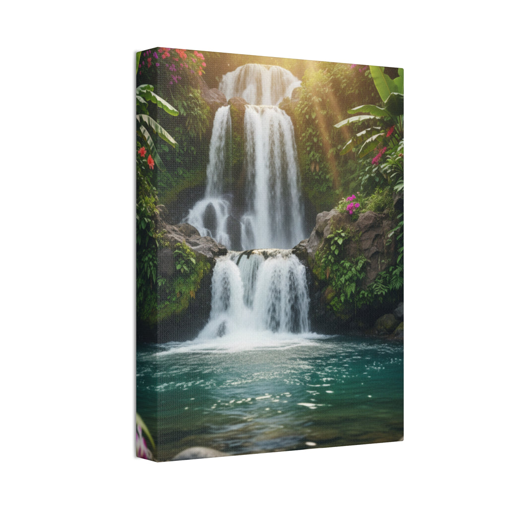 Waterfall Canvas Wall Art – Stretched 1.5" Nature Print