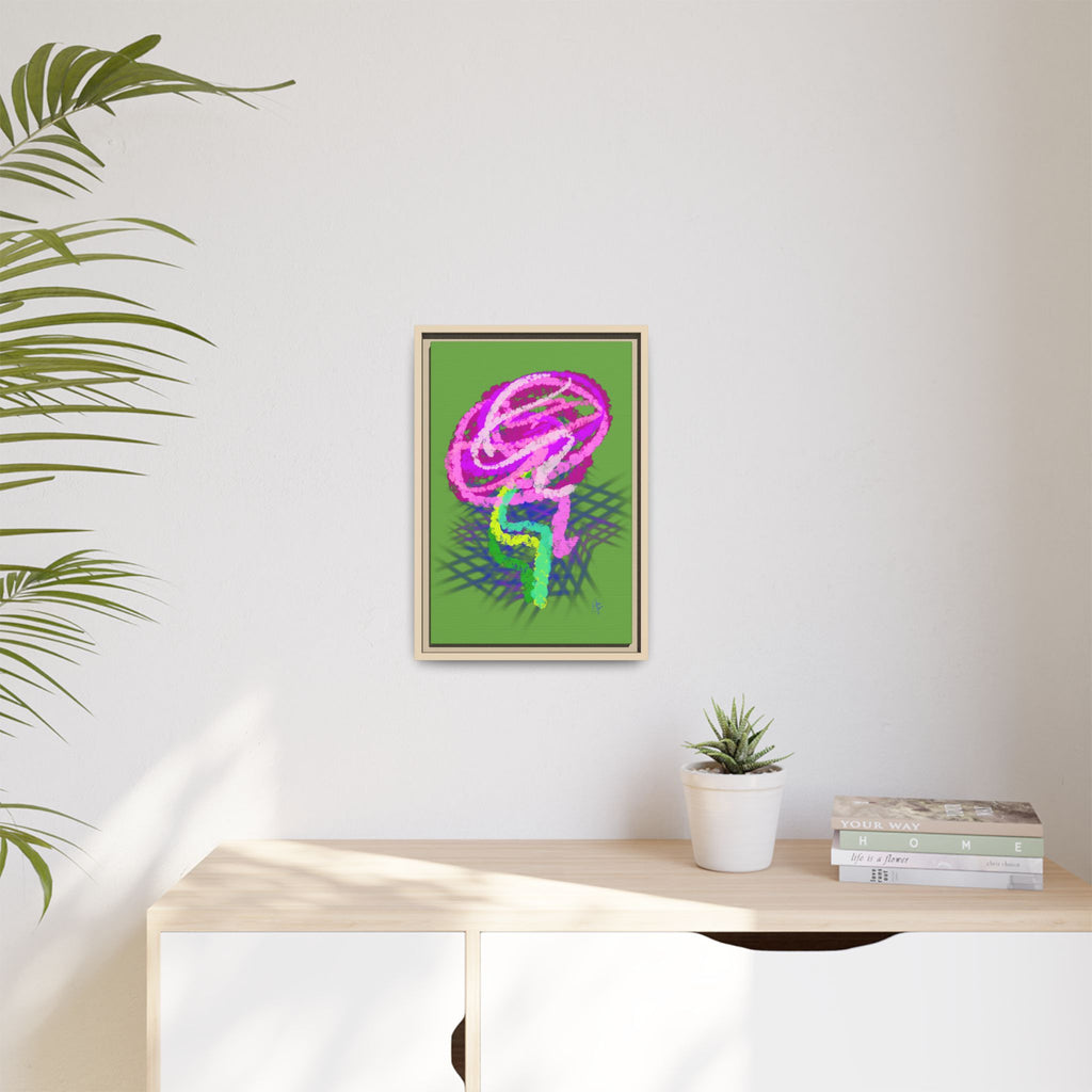 Framed Matte Canvas - Neon Rose Abstract Wall Art