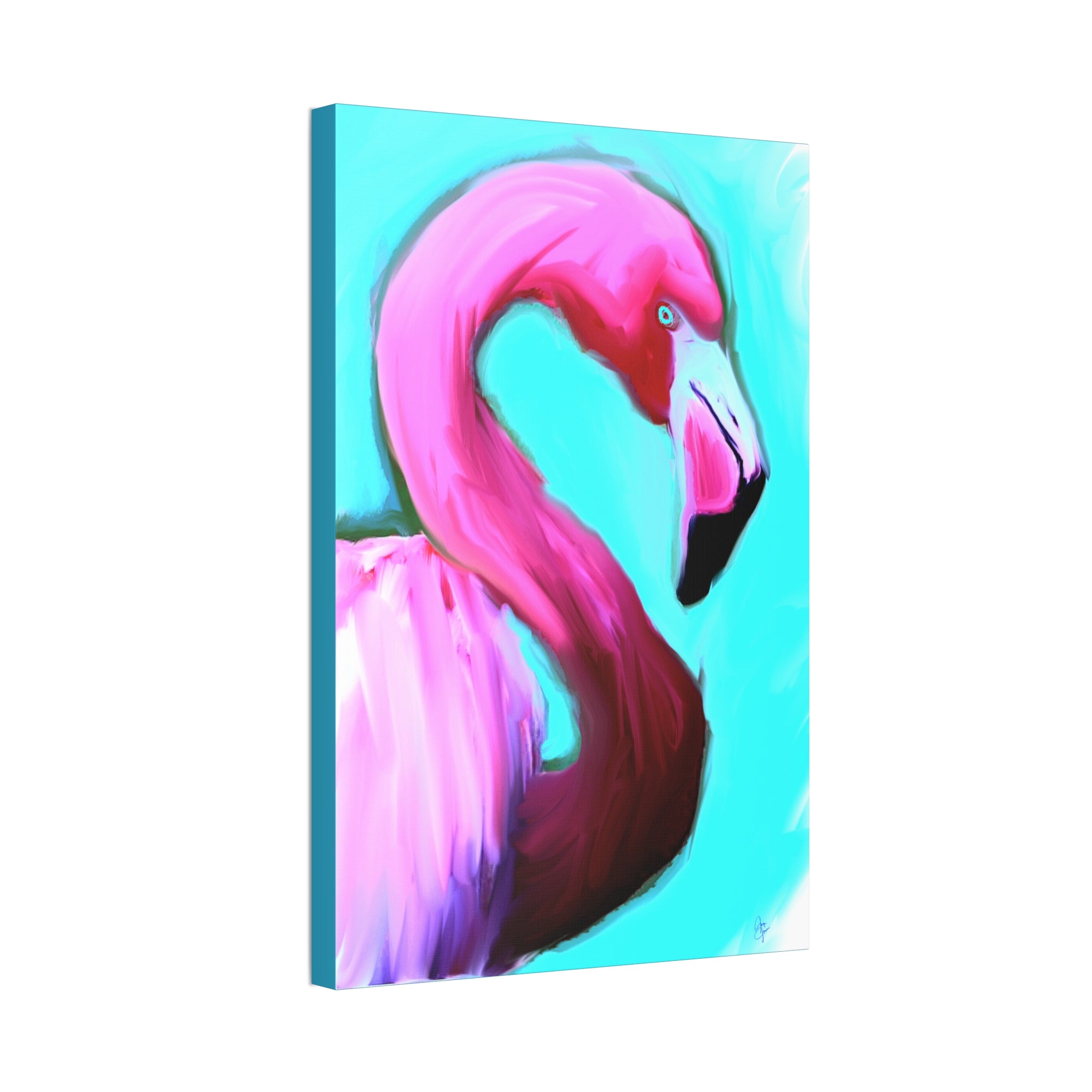 Pink Flamingo Canvas Wall Art – Tropical Bright Stretched Canvas