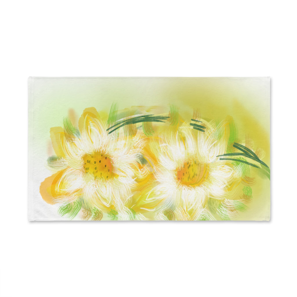 Sunny Daisy Hand Towel – Watercolor Floral Kitchen & Bath Towel