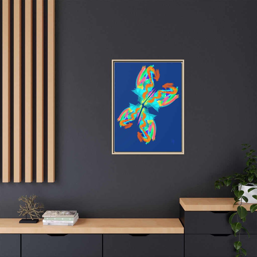 Framed Matte Canvas — Neon Abstract Butterfly Wall Art