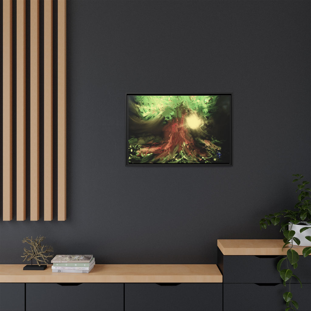 Sunset Tree Matte Canvas Framed Wall Art