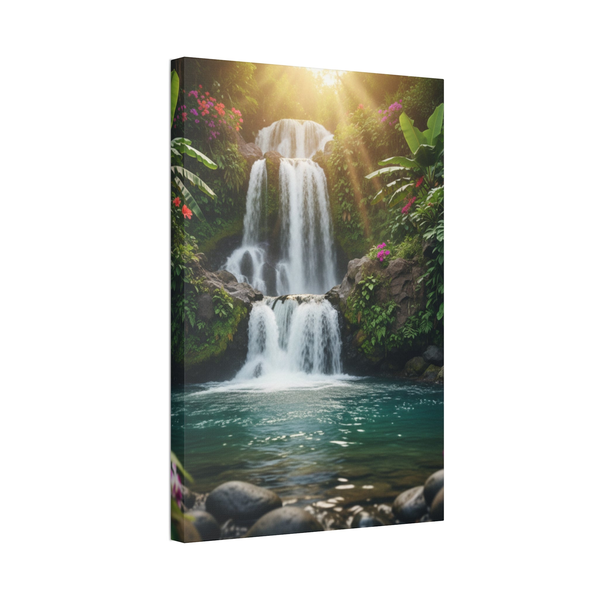 Waterfall Canvas Wall Art – Stretched 1.5" Nature Print