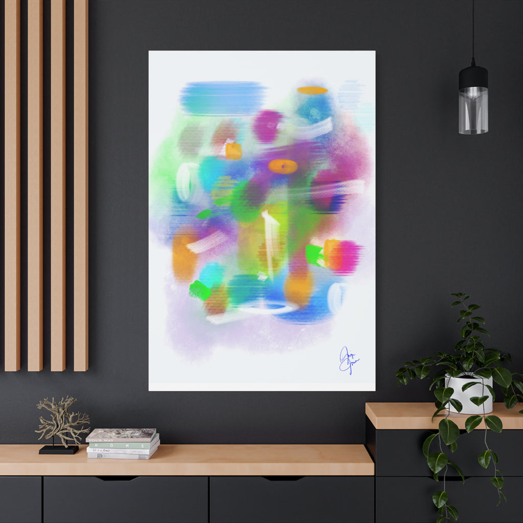 Abstract Colorful Brushstroke Canvas Print — Vibrant Modern Wall Art