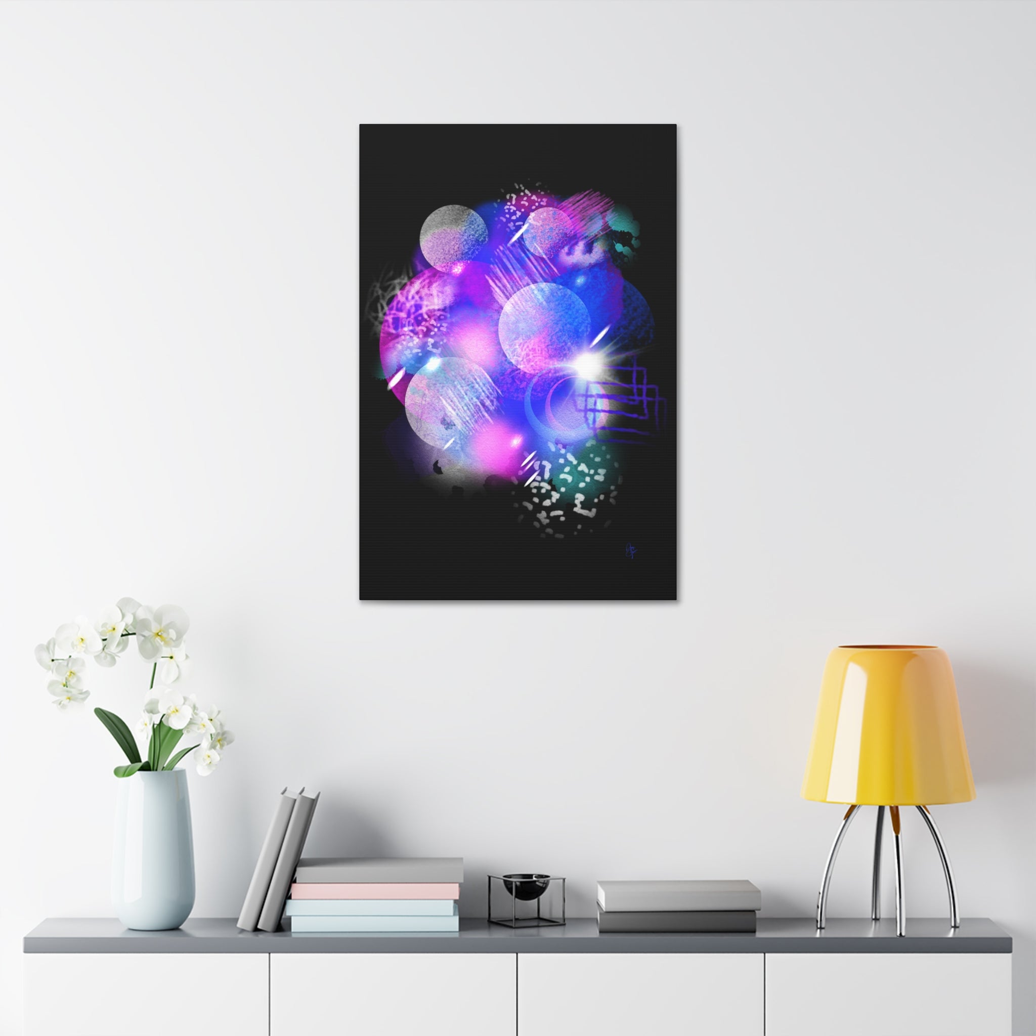 Abstract Neon Galaxy Canvas Print — Stretched 1.5''