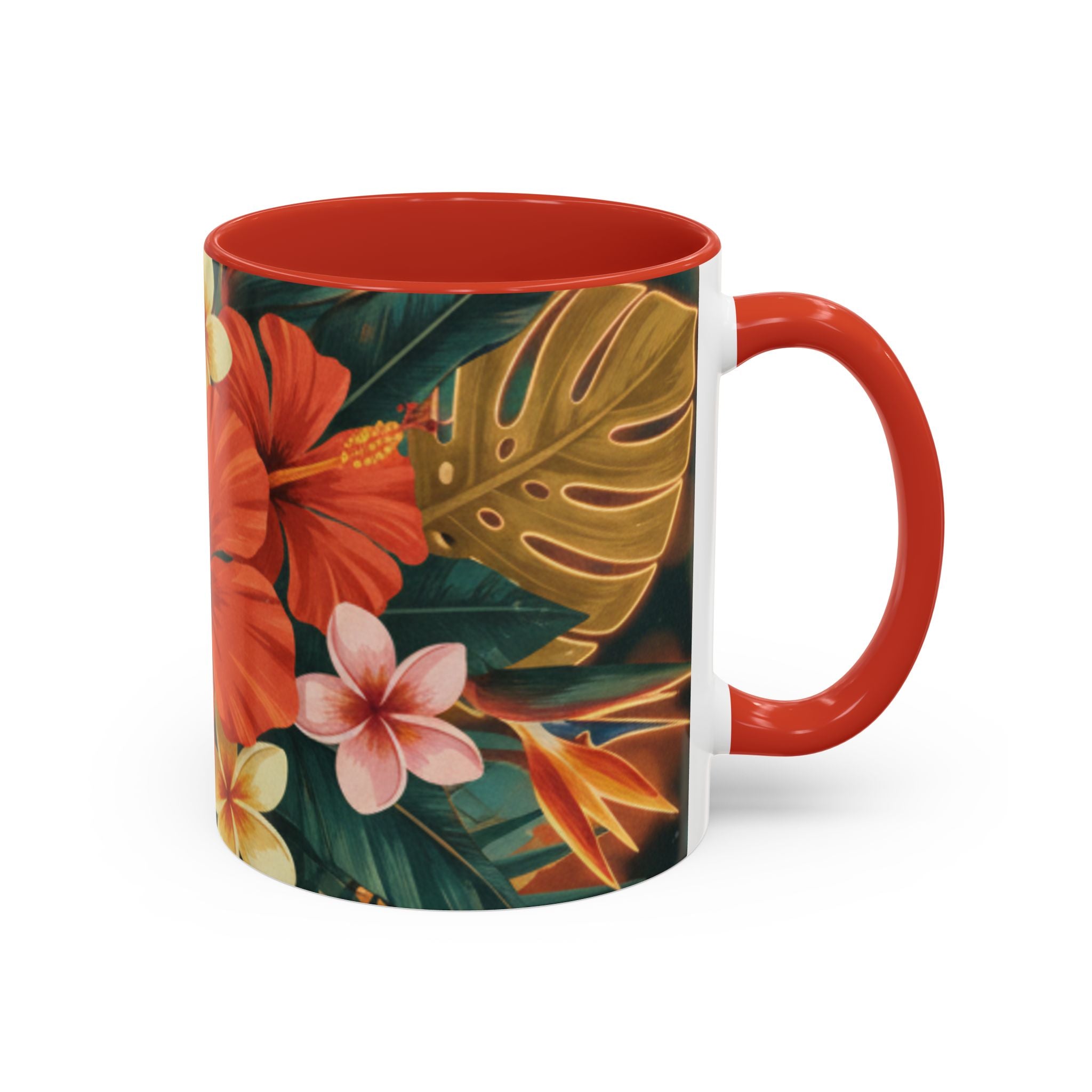 Hibiscus Tropical Coffee Mug — Floral Island Accent Mug (11/15 oz)