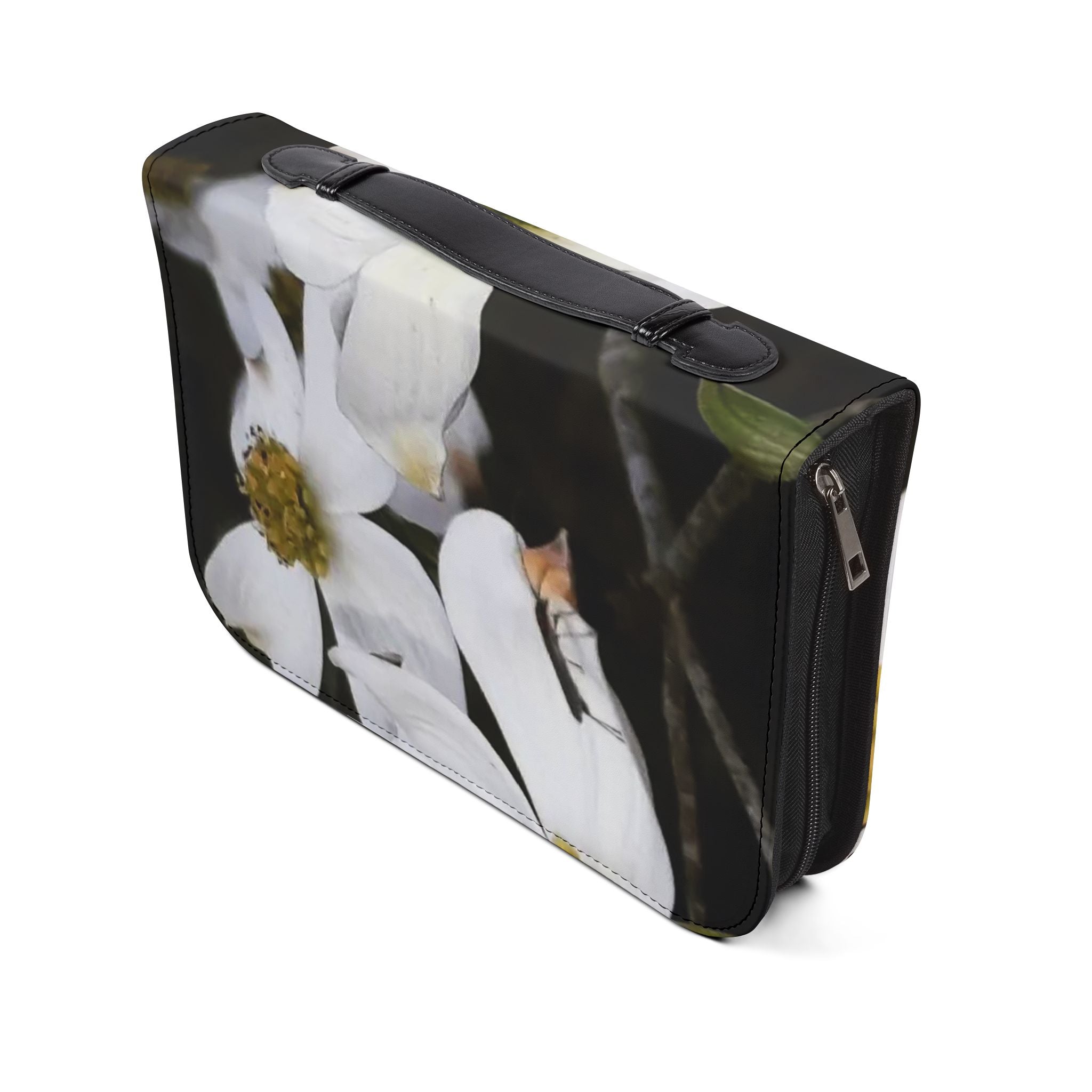 Floral Dogwood Bible Cover — Zippered Floral Scripture Organizer