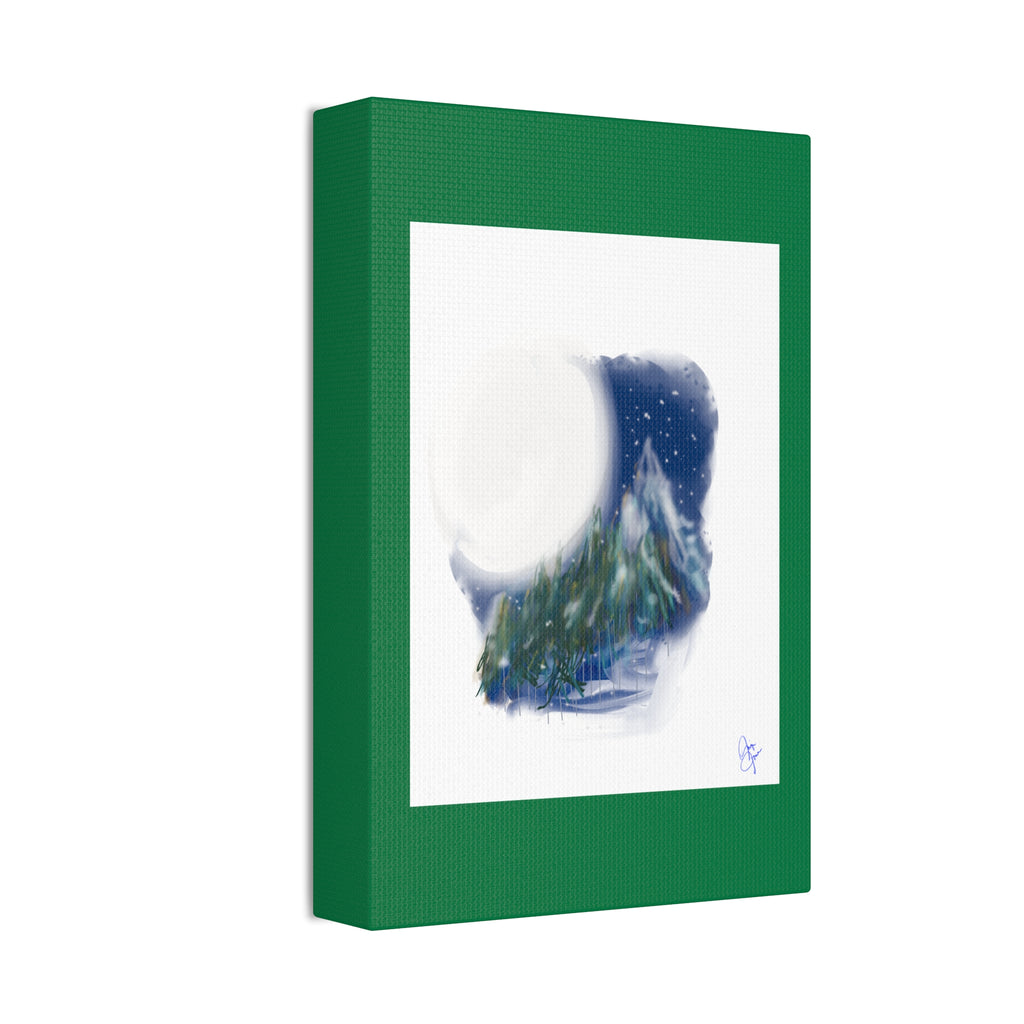 Moonlit Pine Forest Canvas Print — Stretched 1.5"