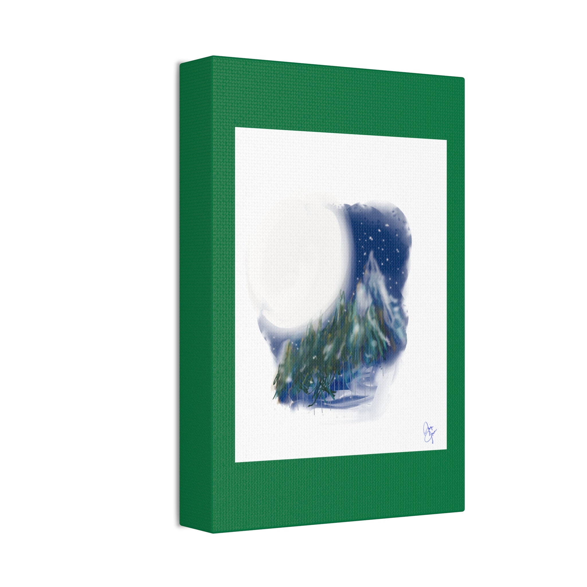 Moonlit Pine Forest Canvas Print — Stretched 1.5"